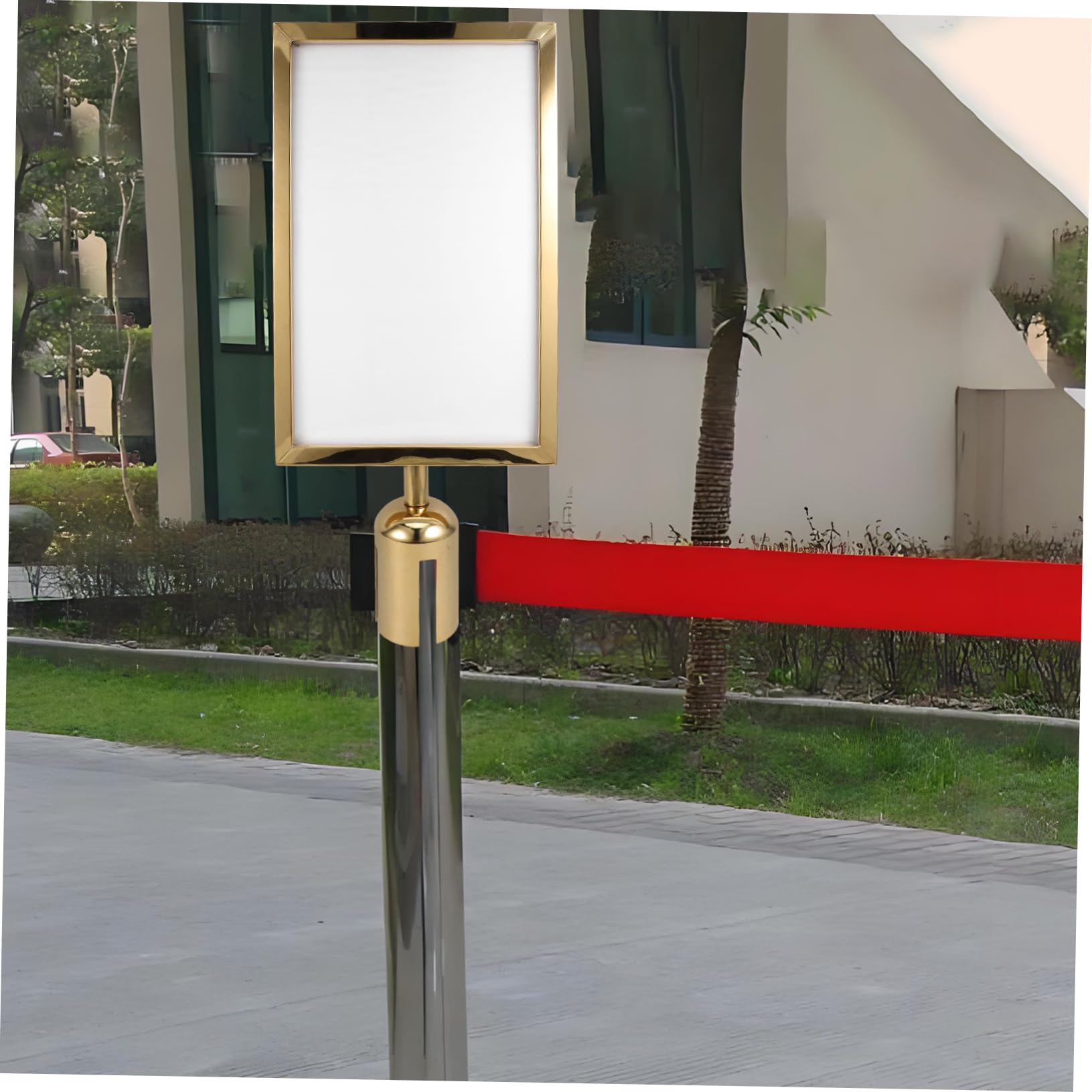 NUOBESTY Support De Panneau De Poteau En Inox A4 Porte-Affiche Pour Contrôle Des Foules Panneau Aéroport File D’Attente Bureau Installation Rapide 17.52 X 8.66 in