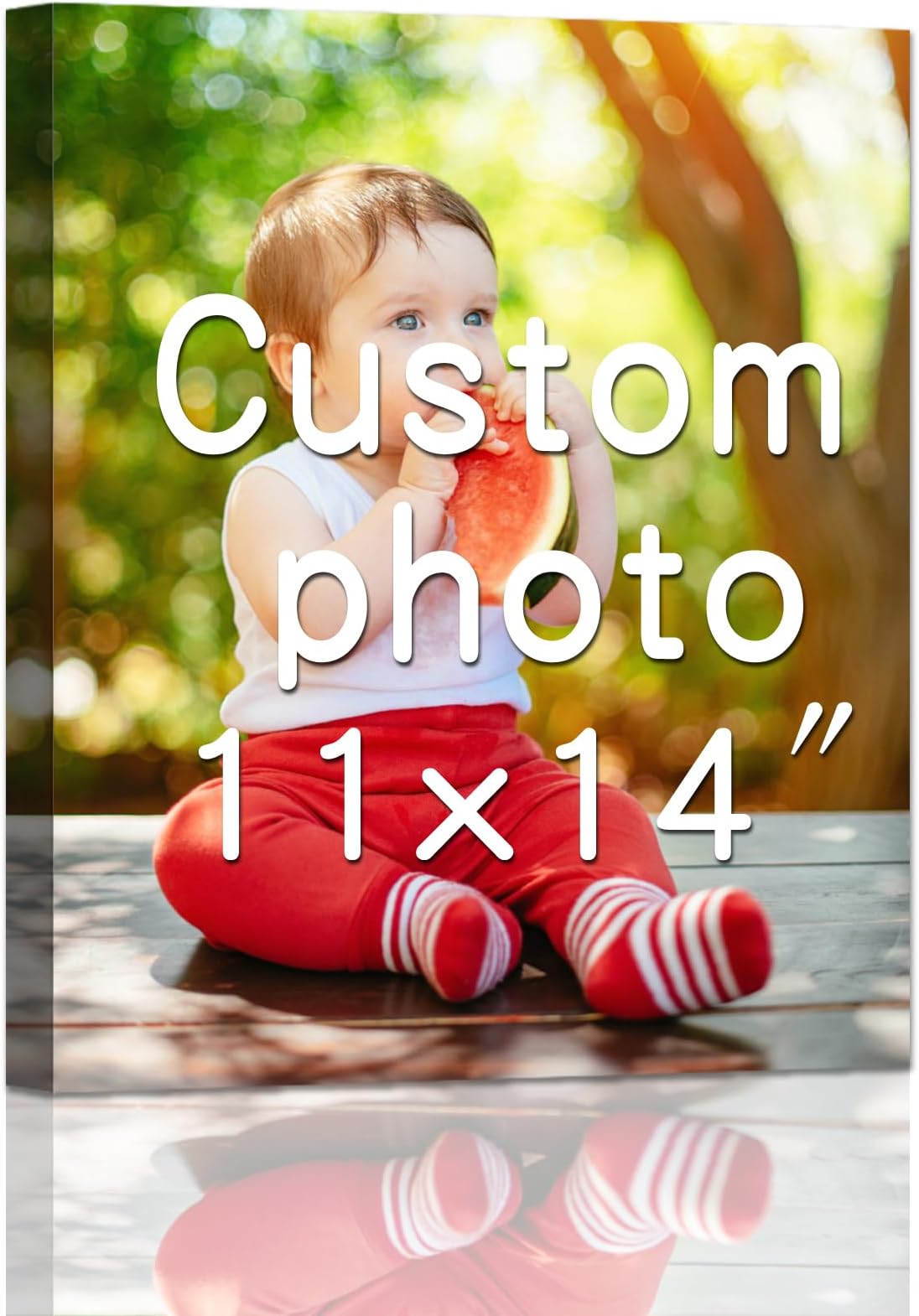 YK artwood Custom Canvas Upload Images - Custom Canvas Prints with Your Photos 11x14 inch - Personalized Canvas Pictures for Kid Lover Pet Family - Canvas Framed