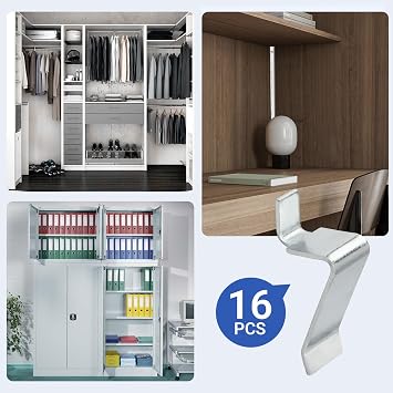 16 Pcs Metal Shelf Support Clips Compatible with Sandusky Metal Cabinet