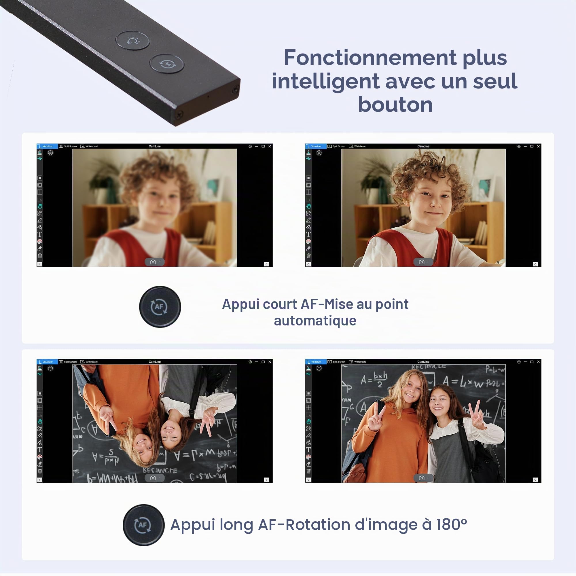 Visualiseur de Documents USB Webcam: 16MP HD Caméra A3 Zoom Numérique Lumière LED Ajustable Mode OCR & 4K Vidéo Compatible Windows/macOS pour Enseignement/Bureau/Conférence/Télétravail