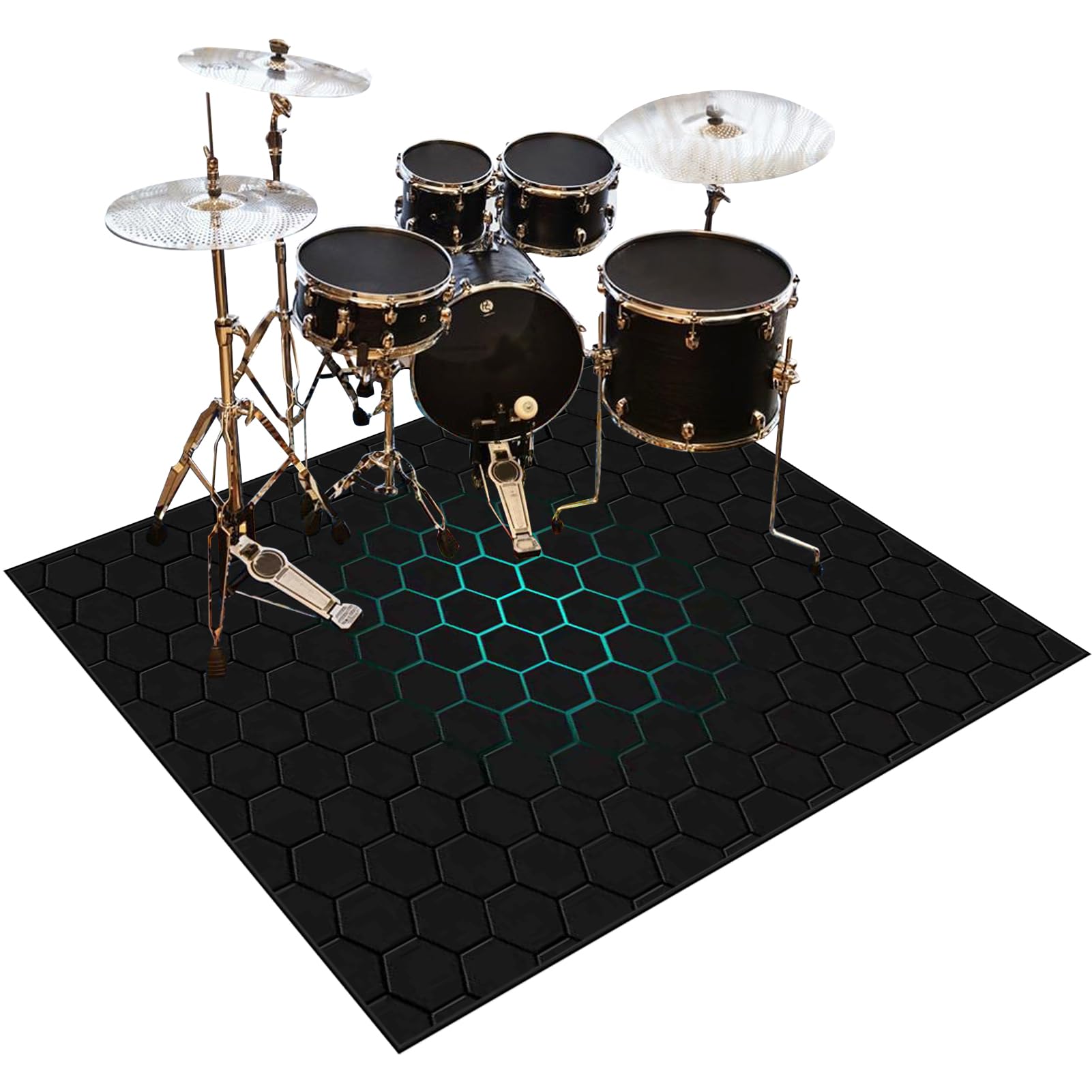 Alfombra Bateria Electronica Tambor Alfombras Acusticas Piano Alfombras de Batería Acústico, Alfombrillas de Tambor Insonorizada Antideslizantes, Alfombra para Batería y Percusión 120 x 100 cm