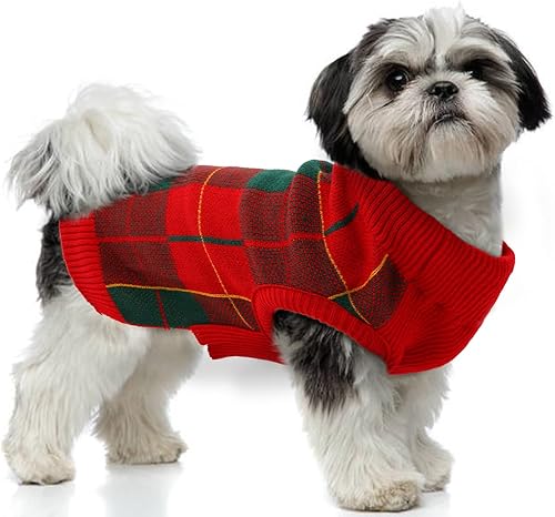 Miniatura 7 de PUMYPOREITY Suéter de Navidad para perro, suéteres cálidos para perros pequeños, suéteres de cuello alto para perros pequeños, suéter suave para