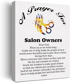 LEXSIVO a Salon Owner's Prayer Canvas Home Wall Art Decor Salon Owners Gift Painting 12x15 Haircut Professionals Poster Framed Ready to Hang