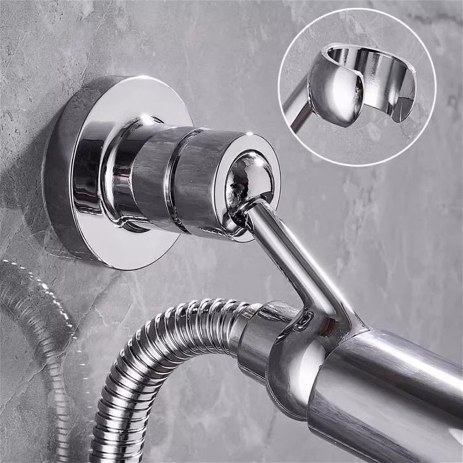 soporte de regadera 1 soporte for cabezal de ducha con tornillo ajustable 360 grados, for mano for baño(Black)