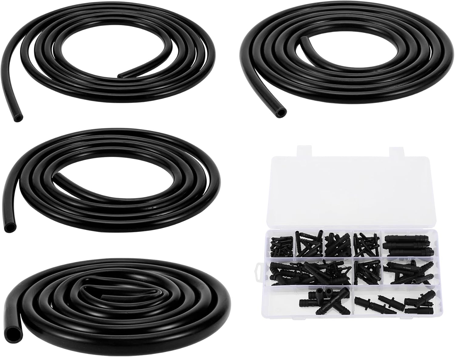 Motoforti Silicone Vacuum Tubing Hose Automotive Vacuum Line 6.6Ft 4/6/8/12m ID 2mm Thickness High Temperature Black 1 Set 130PSI Max Pressure