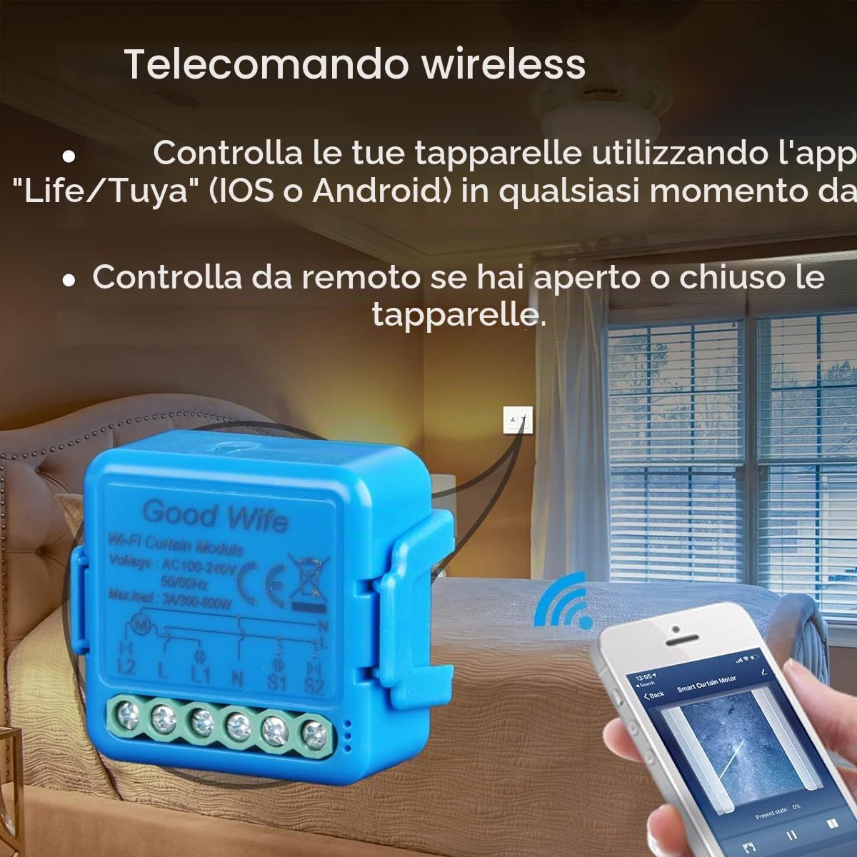 Good Wife Interruttore Tapparelle WiFi, Modulo Comando Tapparelle