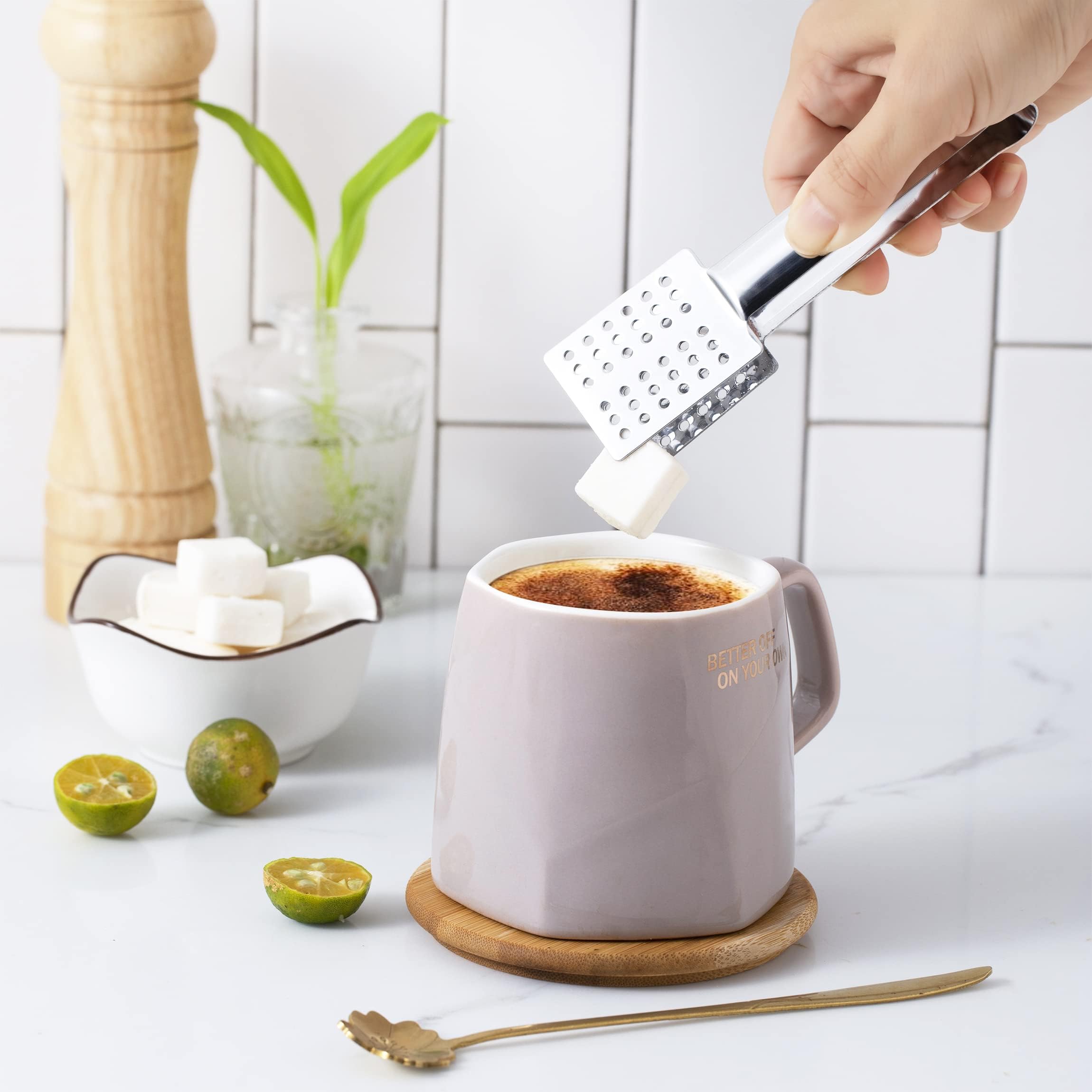 ULTECHNOVO 2 Stück Teebeutelzange Edelstahl - Multifunktional Für Eiswürfel Und Zucker