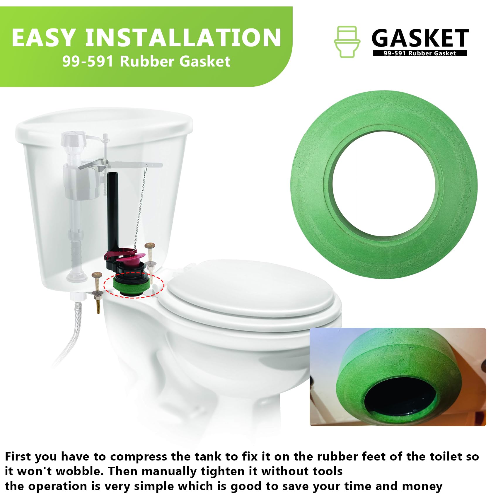 Amazon.com: 1 Pack 99-591 Toilet Tank to Bowl Gasket for Gerber