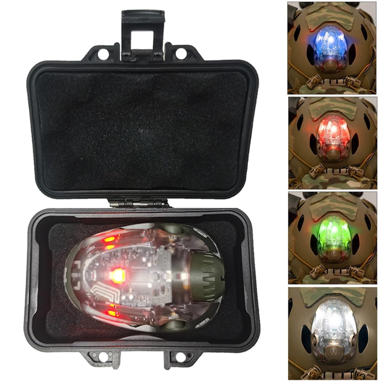 Lumière De Casque Tactique, Signal Lumineux De Sécurité De Survie, Lampe De Pêche en Plein Air, Lumières LED Clignotantes De Cyclisme Rouge/Vert/Bleu/Blanc/IR