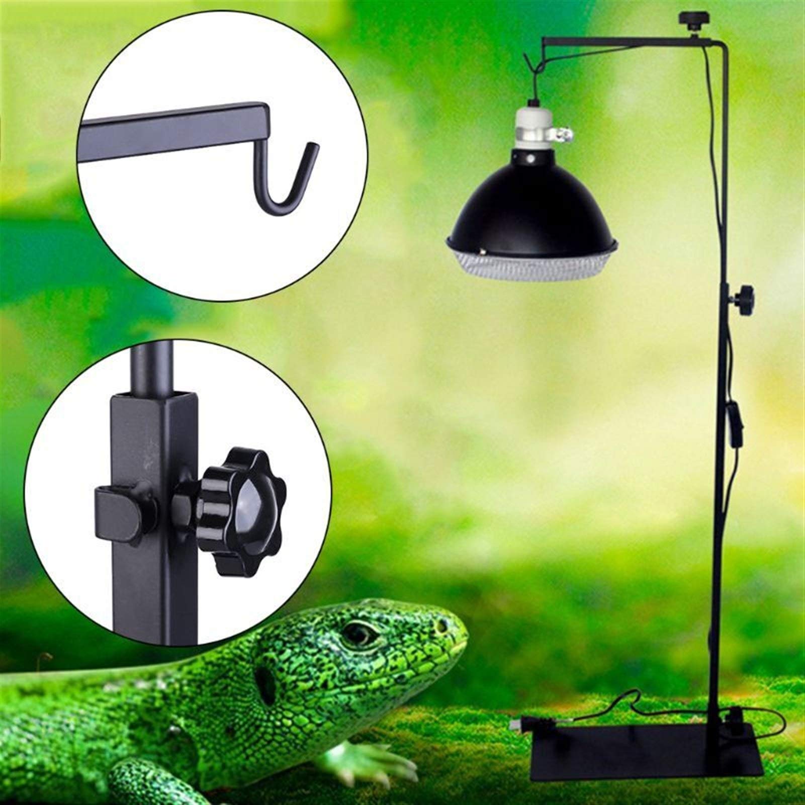 Riscaldatore per animali domestici □ arrampicata pet rettile riscaldamento Lampada Stand Rack Lizard Tortoise Turtle regolabile metallo lampada da terra di copertura asciugatura staffa ( Color : S )