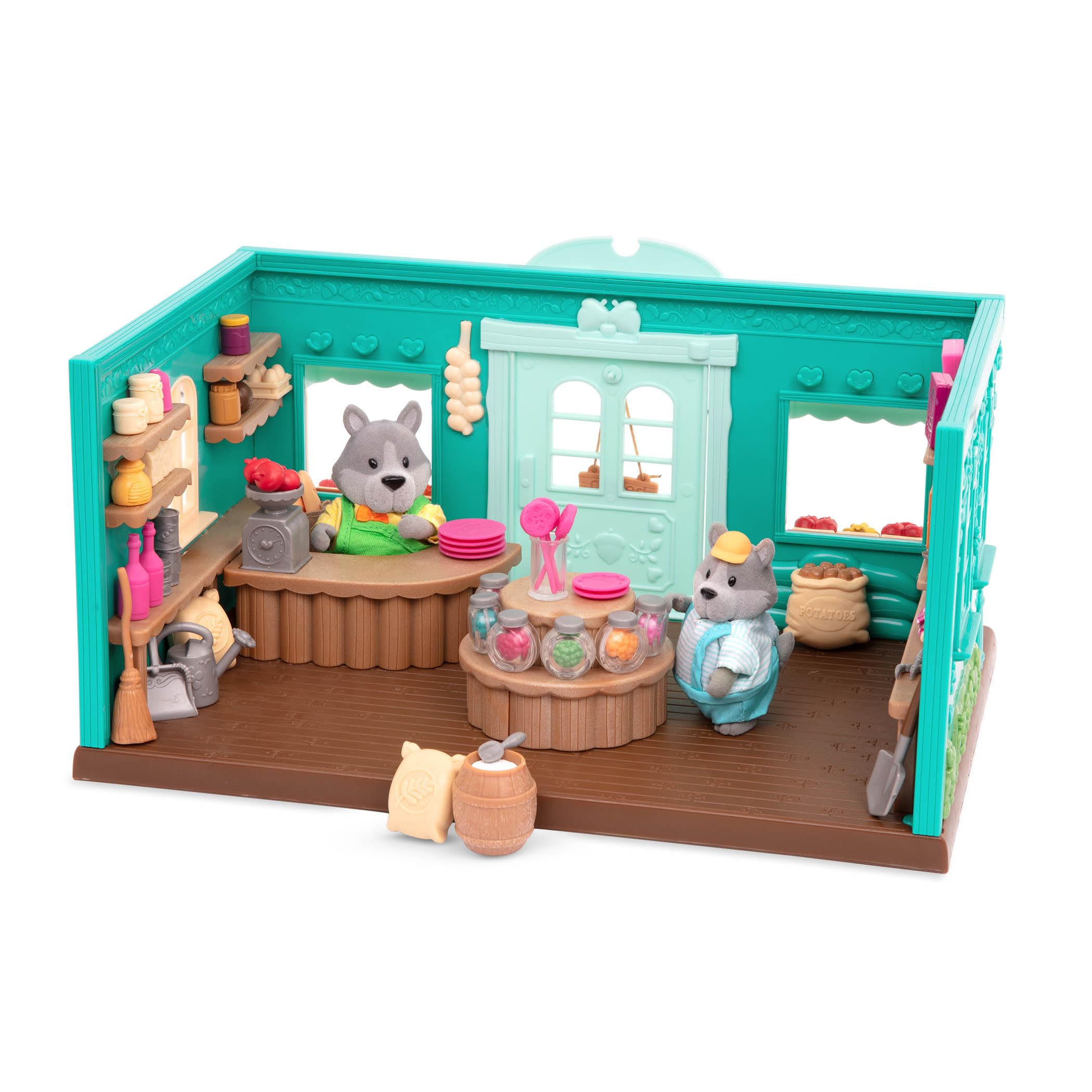 Honeysuckle Hollow General Store Playset con muebles y accesorios, juguete de casa de muñecas para juego imaginativo de simulación, figuras coleccionables para más de 3 años 5