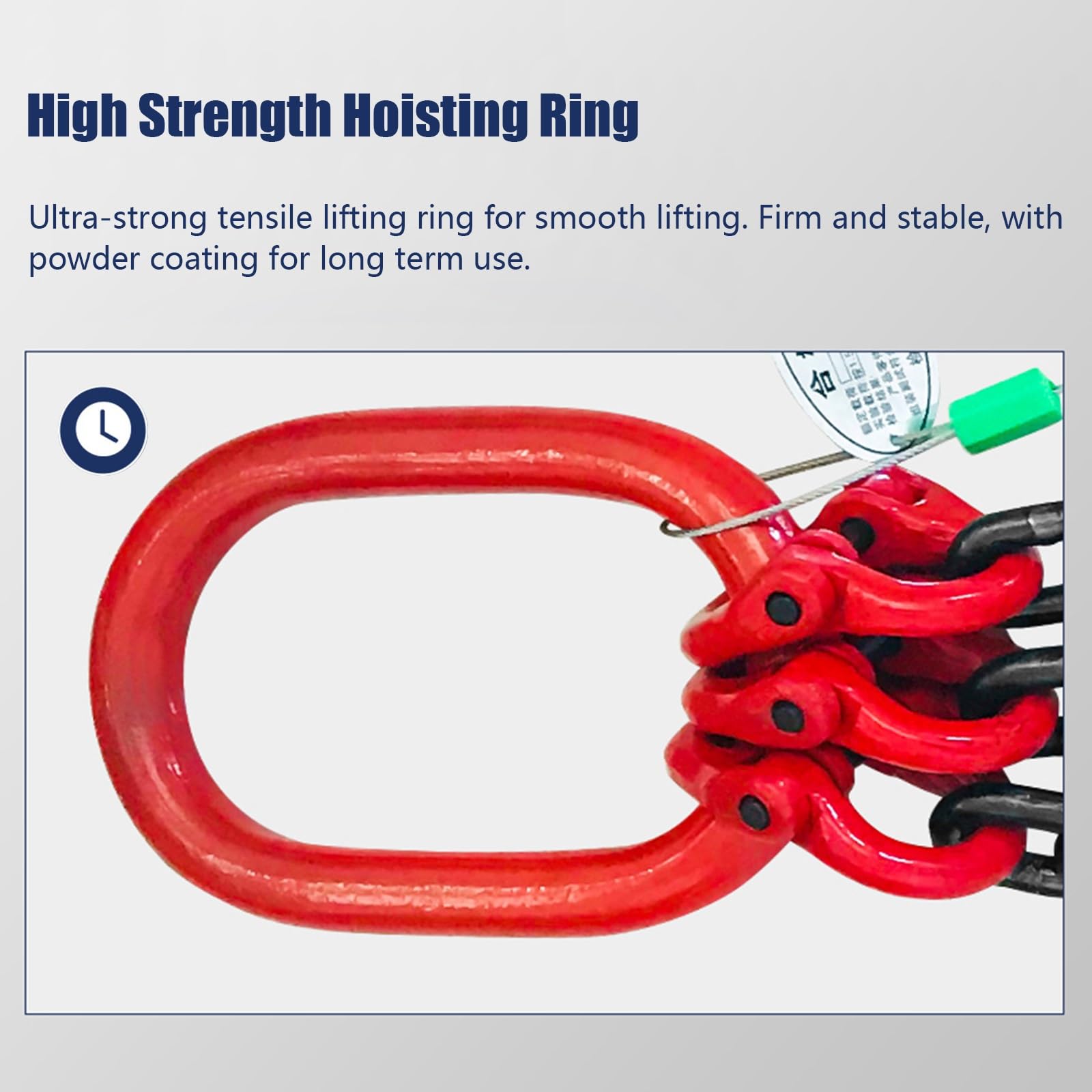 Catena di sollevamento in acciaio da 3 tonnellate, 5/16" con 2 gambe Heavy Du Engine Hoist Chain Load Safe Hoo per traino e movimentazione sollevamento equint