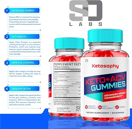 Miniatura 4 de Paquete de 2 gomitas Ketosophy Keto ACV, Ketosophy Keto ACV Gummies Advanced 1000 MG, suplemento Ketosofía Keto ACV, vinagre de sidra de manzana,