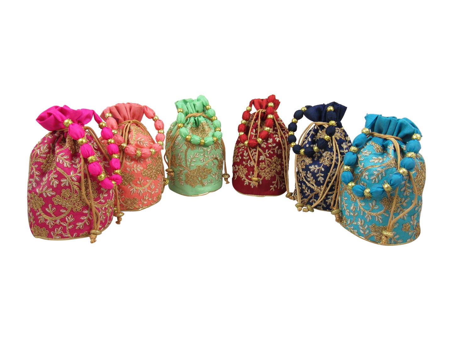 Vintage Gold Embroidered Bridal Potli Bags, Potli Purse for Ladies, Ethnic Potli Pouches for Return Gift, Traditional Potli Bags-image-17