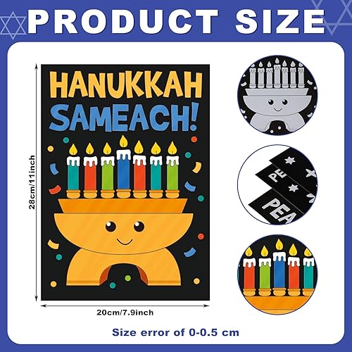 Miniatura 2 de Zhanmai 30 pósteres divertidos de Hanukkah para colorear tu propio Hanukkah, manualidades de bricolaje para manualidades de Janucá, manualidades