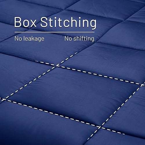 Miniatura 6 de NEXHOME PRO Edredón refrescante de viscosa de bambú, tamaño Queen, color azul marino, ligero, orgánico, natural, edredón fresco para dormir con