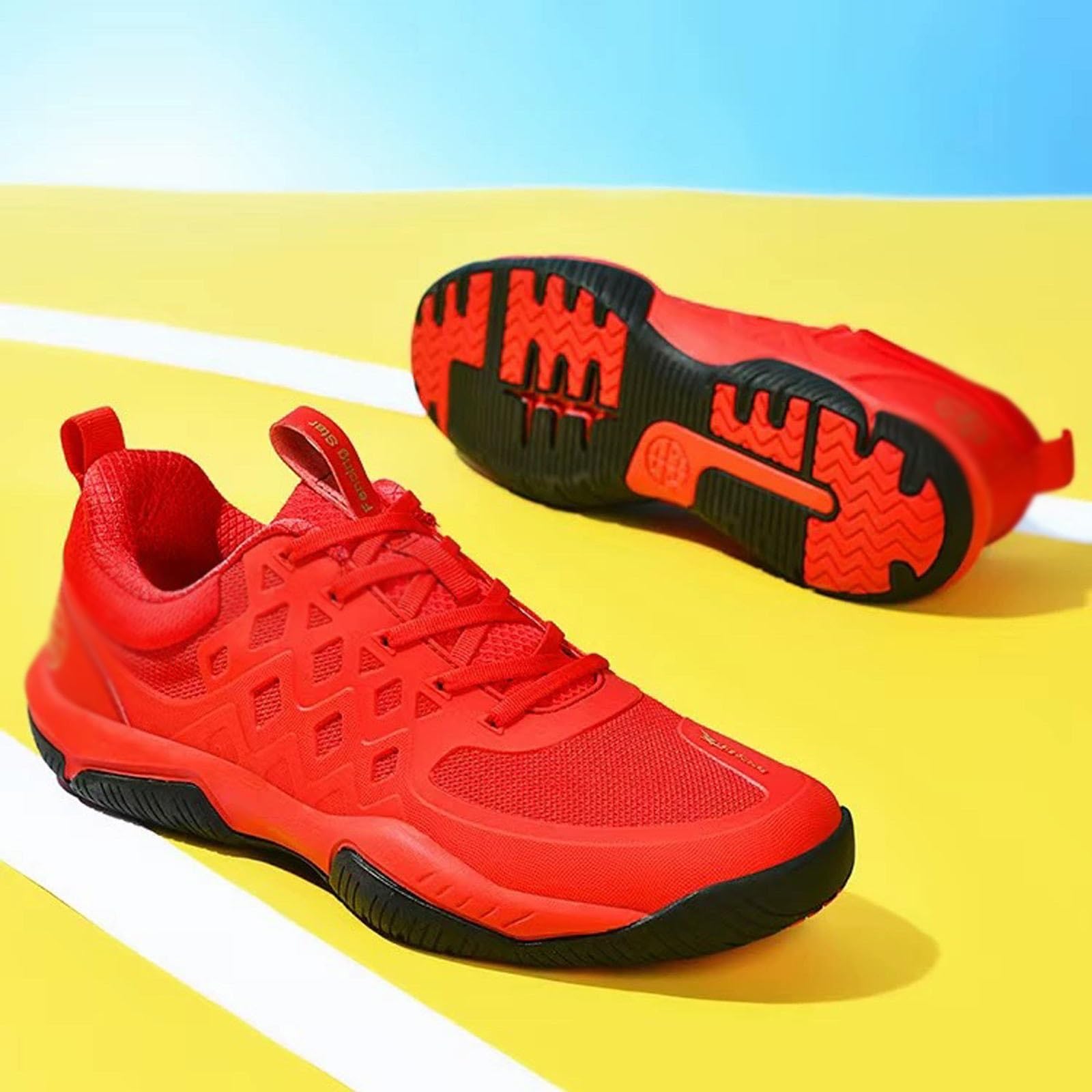 Zapatos de Esgrima Profesionales para Adultos Zapatos de Entrenamiento para Hombres y Mujeres Calzado Deportivo Resistente Al Desgaste Específico para Competiciones(Red,30)