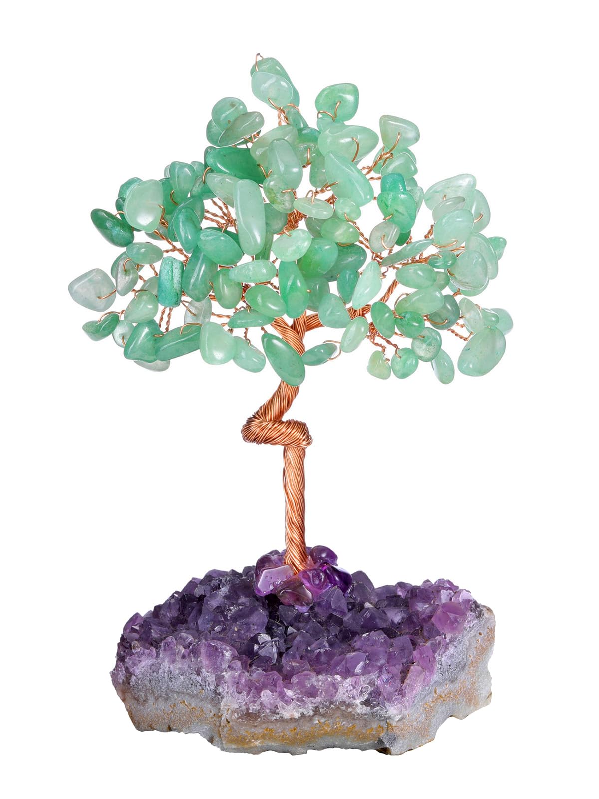 CrystalTears Green Aventurine Crystal Tree - Handmade Wire Wrapped Healing Gemstone Money Tree Life for Home Office Desk Decor, Positive Energy - Crystal Gifts for Women Mum Men Christmas