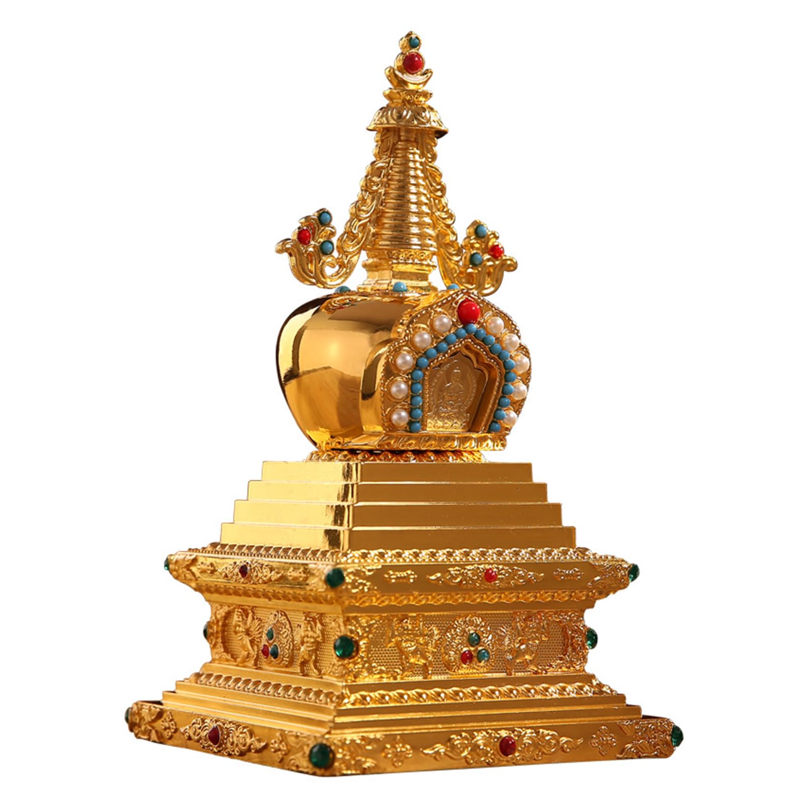 Stupa tibétain traditionnel pour rituel de méditation et décoration de salon de thé zen