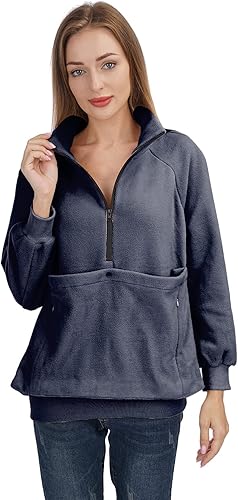 Miniatura 5 de ALYC Sudadera transportadora de mascotas para mujer, soporte para perros y gatos, sudadera con bolsa de canguro suave