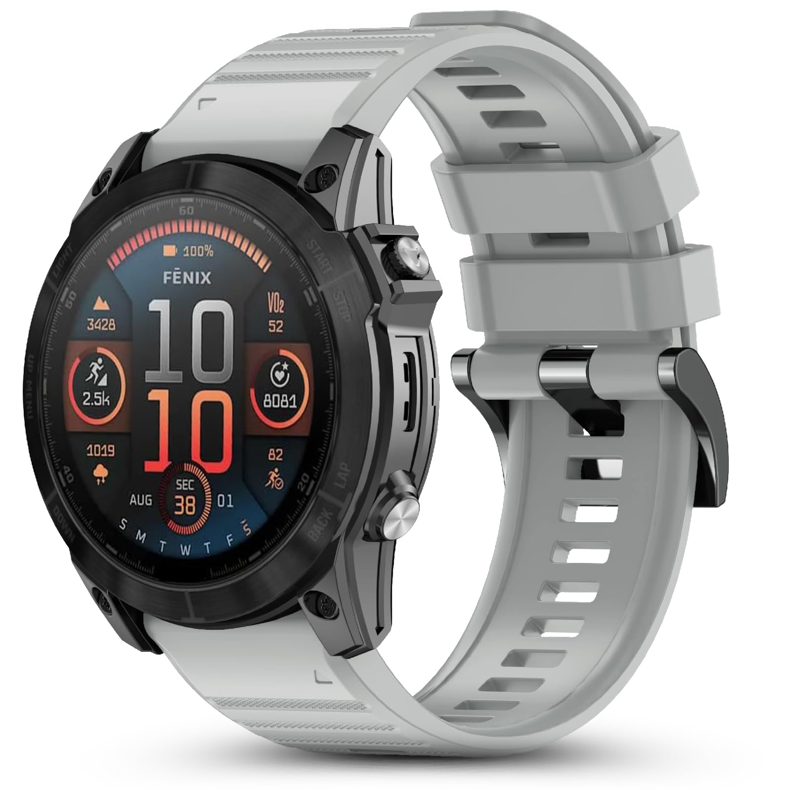 CHULN 26mm Silikon Armband Kompatibel mit Garmin Fenix 8 51mm/7X Pro/7X/6X/6X Pro/5X/5X Plus, Einstellbares Sport Ersatzarmband für Smartwatch.(No host)