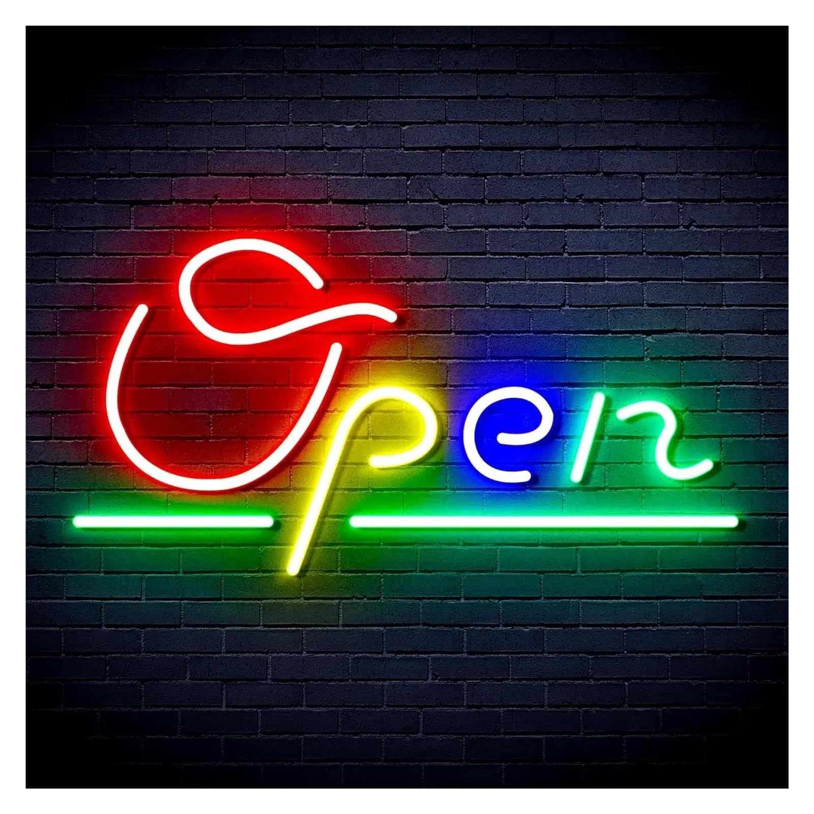 Shouxi One Color Sign Lamp Commercial Open Bright Neon Sign, Usb Powered, For Flower Shop, Bar, Salon Front Window Decoration 24.5Cmx43cm