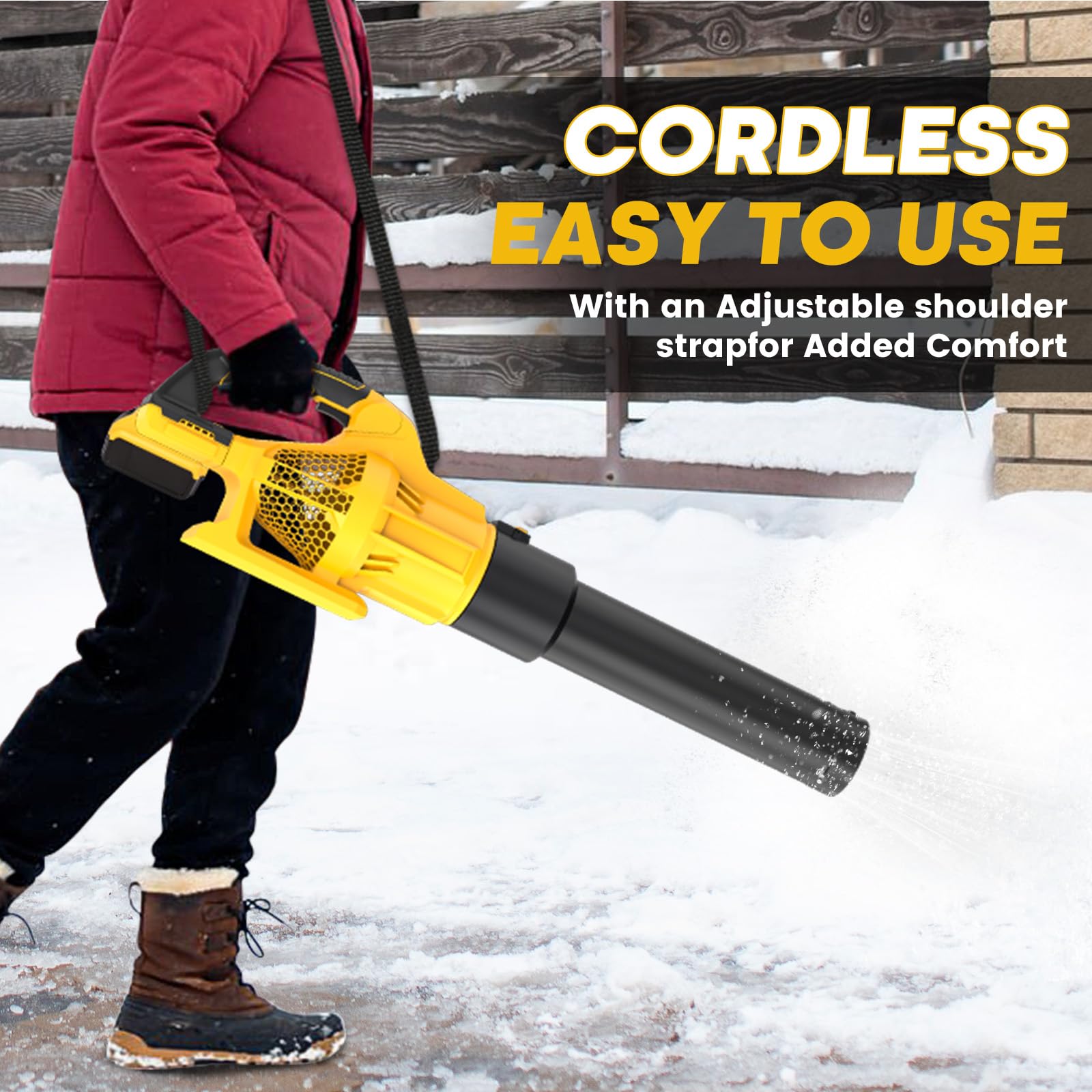 Soplador de hojas inalámbrico 2025 compatible con batería Dewalt de 20 V máximo, soplador eléctrico de hojas de 500 CFM/150 MPH inalámbrico, 6 modos de velocidad, sopladores alimentados por batería