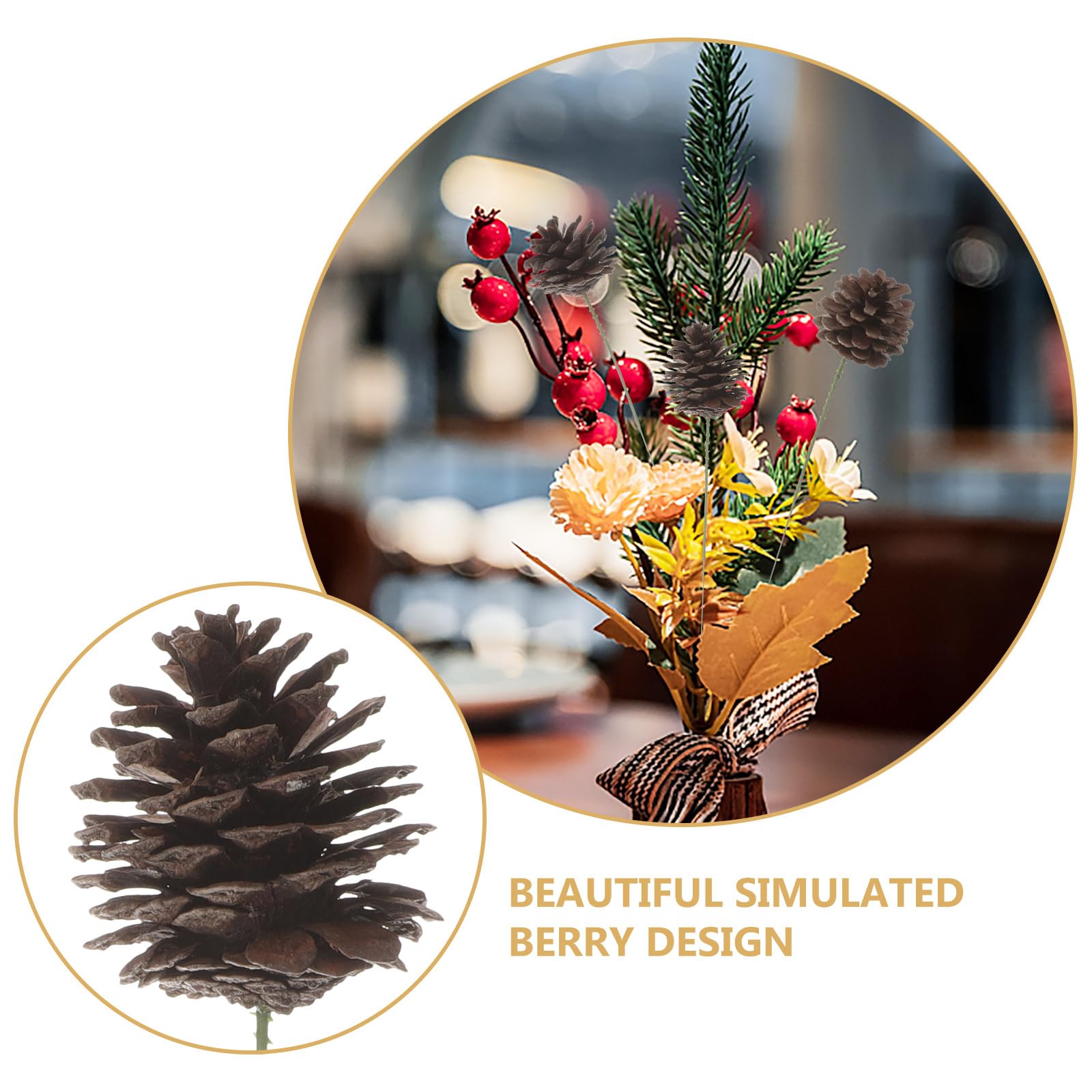 Beaupretty Accessoires Créatifs et Délicats et Décoration de Sapin de Noël Pommes de Pin Décoratives Lot de 20 en Bois et Fer Fêtes de Noël pour Hôtel et Fêtes de Noël