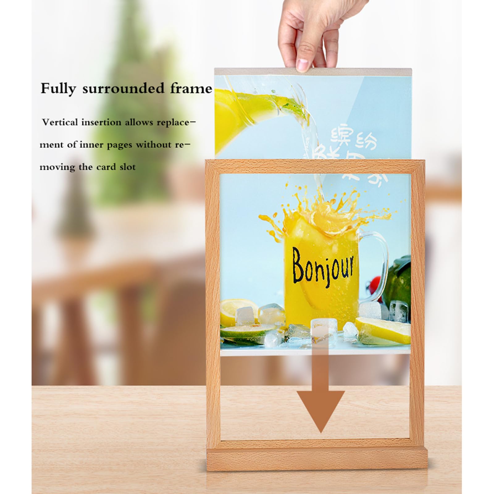 Porta Menu da Tavolo Formato,Acrylic Sign Holder,Espositori da Tavolo in Acrilico,Porta Cartelli in Acrilico,Il Contenuto può Essere Modificato,per Ristorante,Negozio,Hotel,Ufficio,Mostra