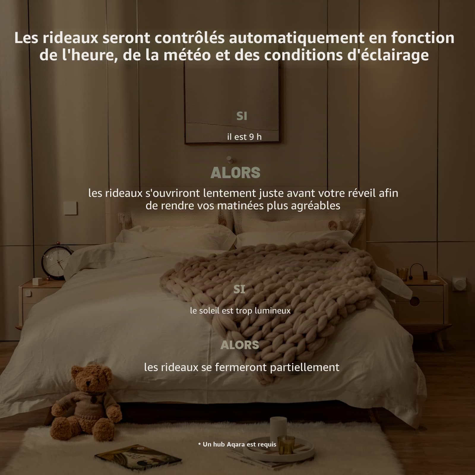Aqara Moteur Electrique pour Rideau E1(Rod Version, 1 Paquet) | Nécessite AQARA Zigbee 3.0 Hub, Contrôle à Distance, Compatible HomeKit, Alexa, Google Assistant et IFTTT
