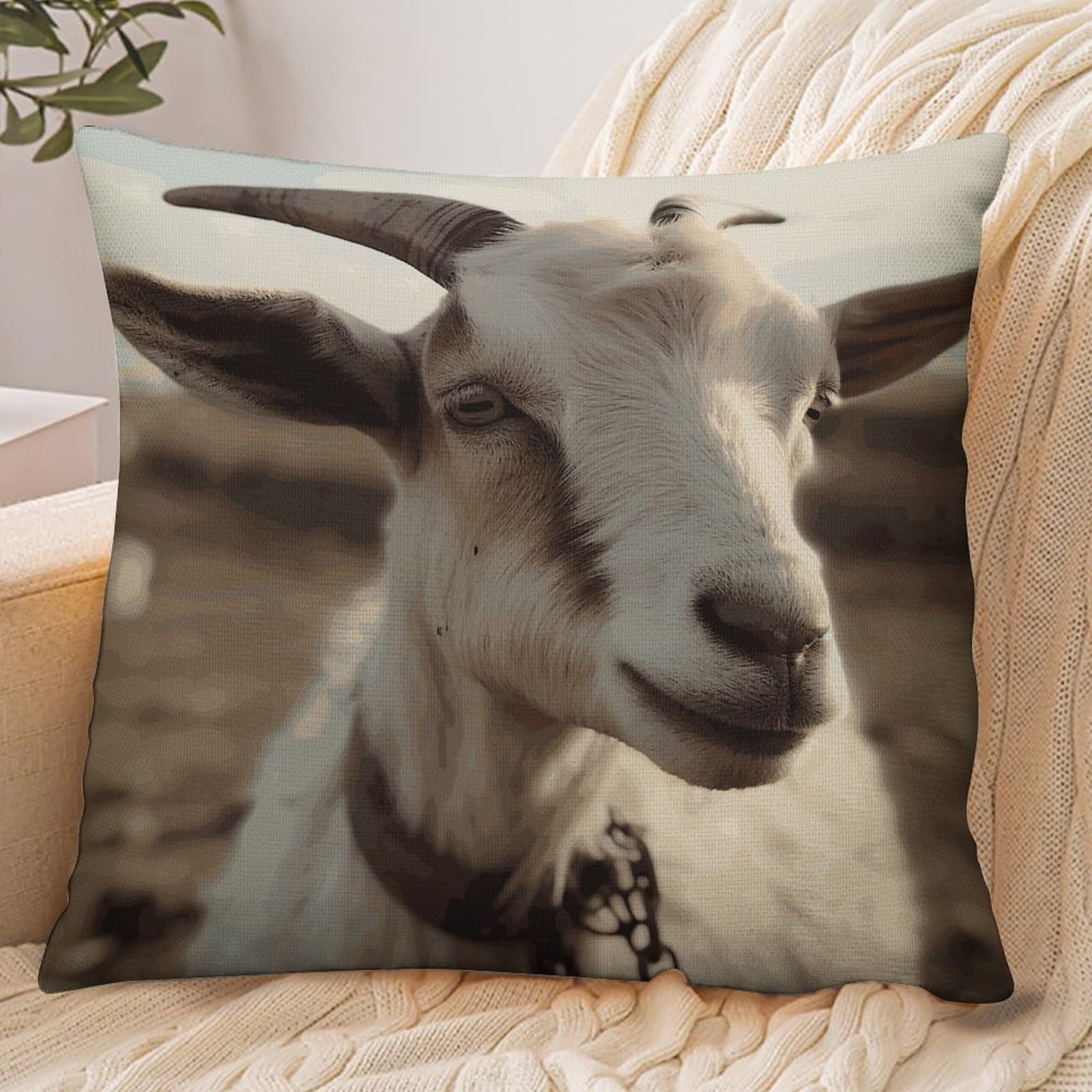 Fekiloot Style Goat On Hillside Pillowcase Pillow Sham Pillow Case
