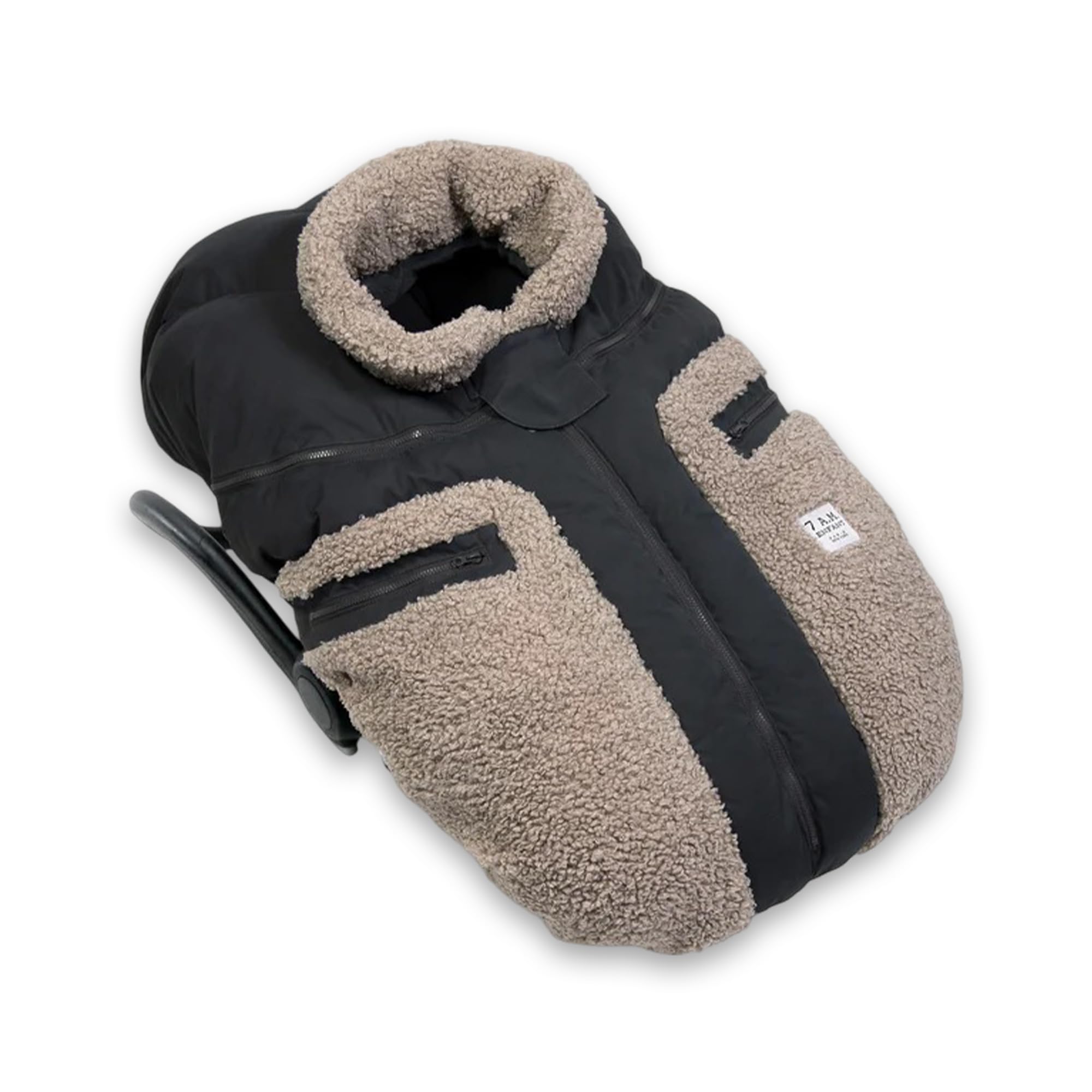 Photo 1 of 7AM Enfant Car Seat Covers - Cocoon Baby Cover for Boys & Girls, Rain & Snow Repellent, Breathable Windproof, Center Zipper, Universal Fit for Infant Car Seat (0-12M) (Black)