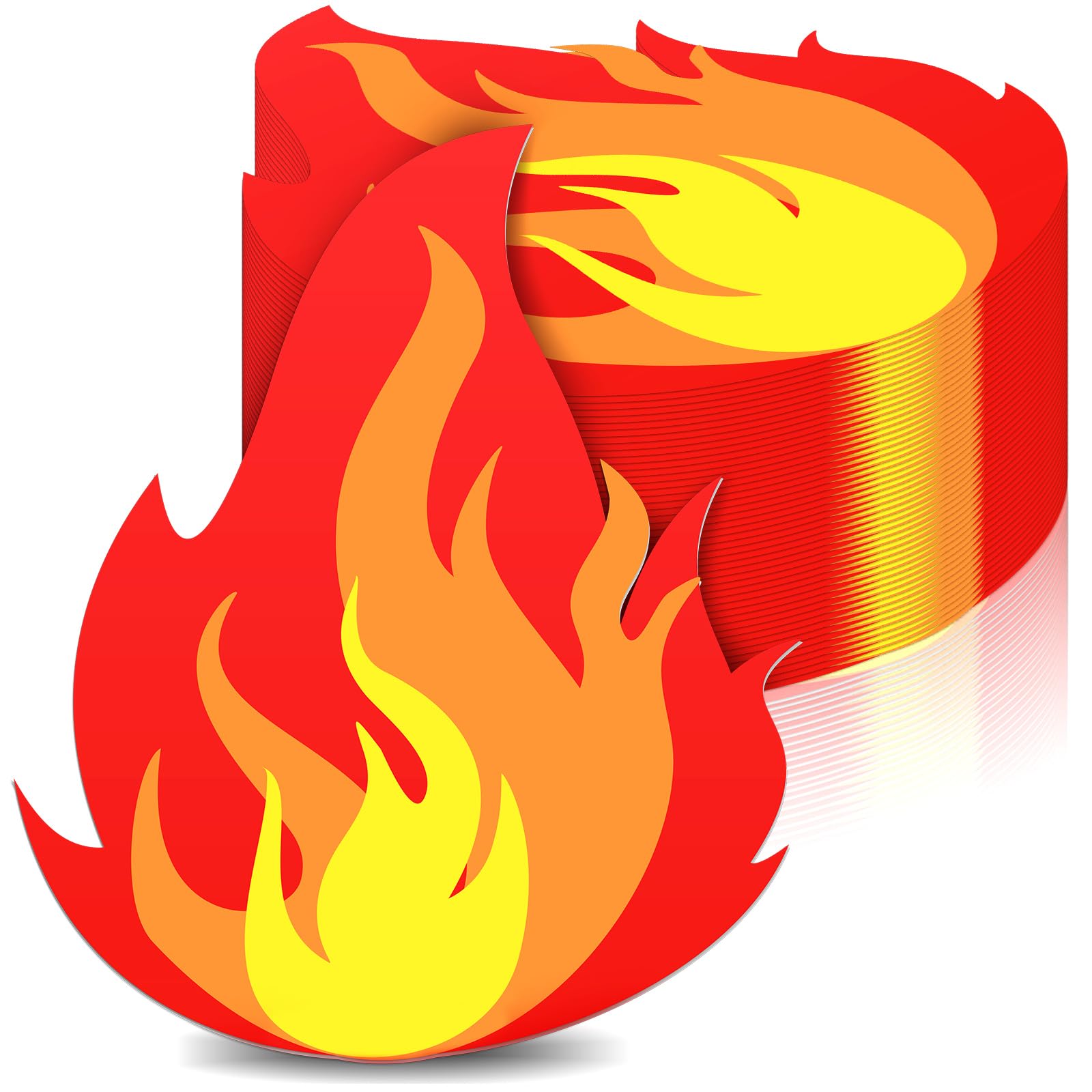 50 Pcs Fire Placemats Fire Party Supplies 10.9 x 9.2'' Disposable Fire Shaped Table Place Mats Fire Flame Placemats for Fire Truck Firefighter Birthday Party Decorations