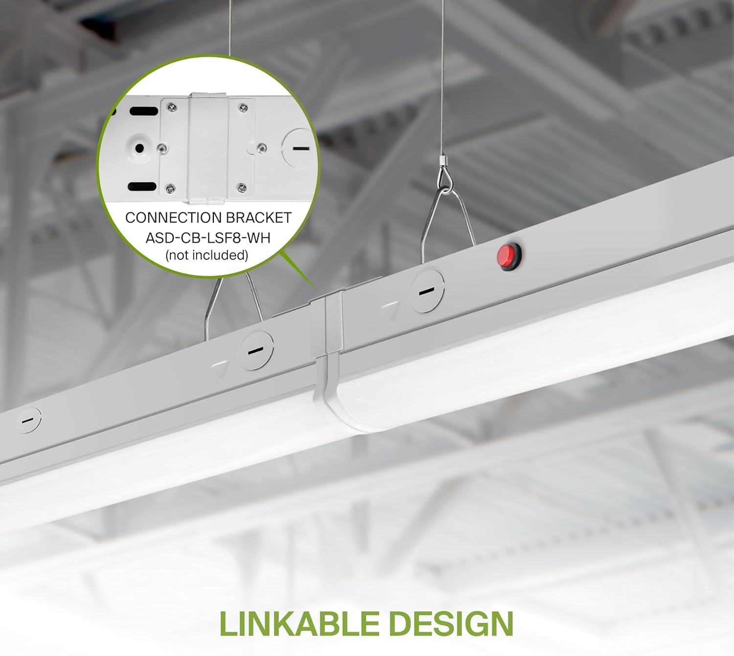 ASD 4ft LED Linear Strip Light Fixture with Emergency Battery Backup - 20W-40W 5866LM Linkable LED Shop Light - 3500K-5000K Adjustable Dimmable Commercial Ceiling Lighting - UL DLC