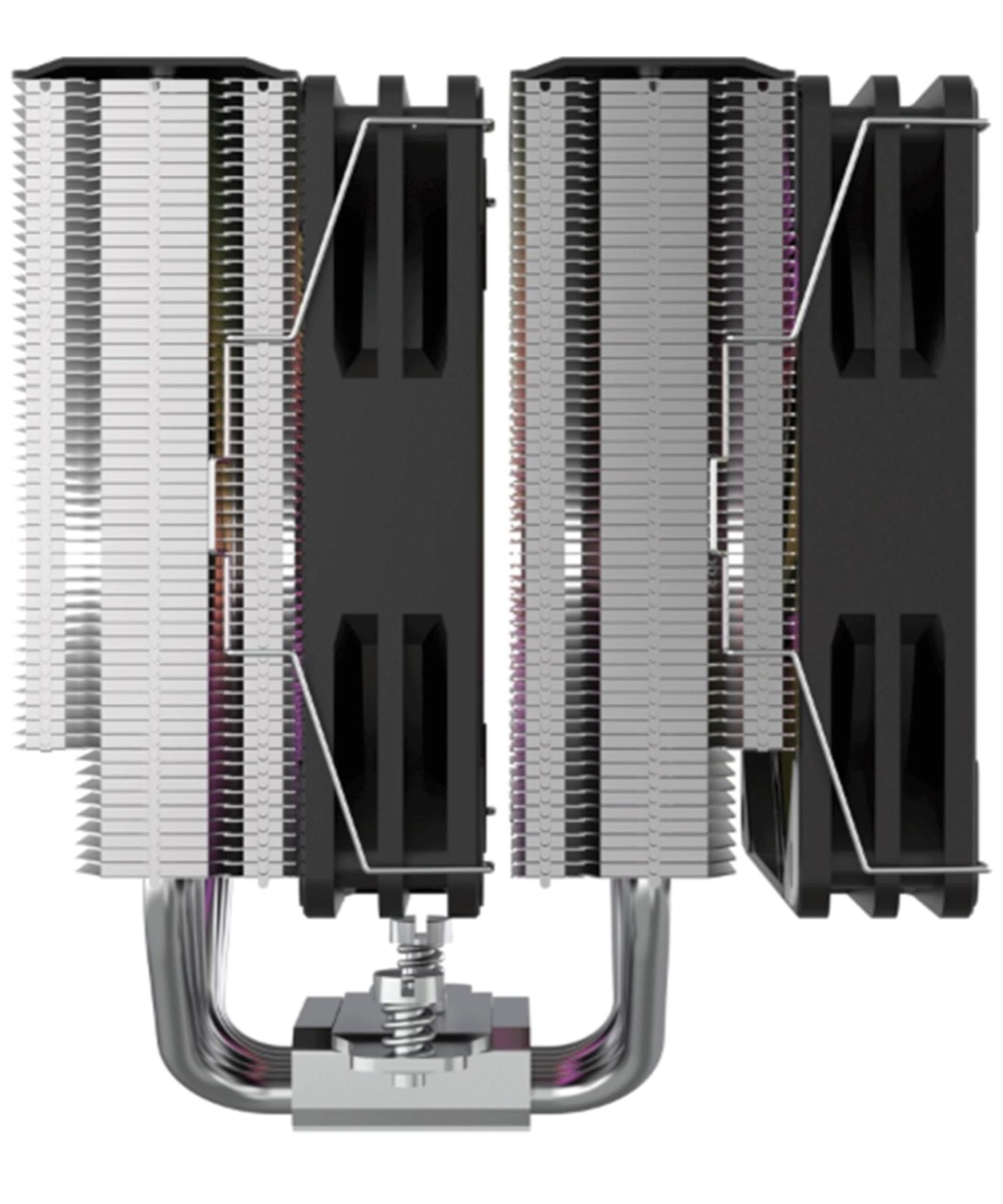 Titan Radiatore CPU, a doppia torre, 6 heatpipes in rame, 2x ventole PWM da 120 mm con cuscinetti idro, illuminazione A-RGB, compatibile con Intel LGA 115X/1200/1700/1851 e AMD AM4/AM5