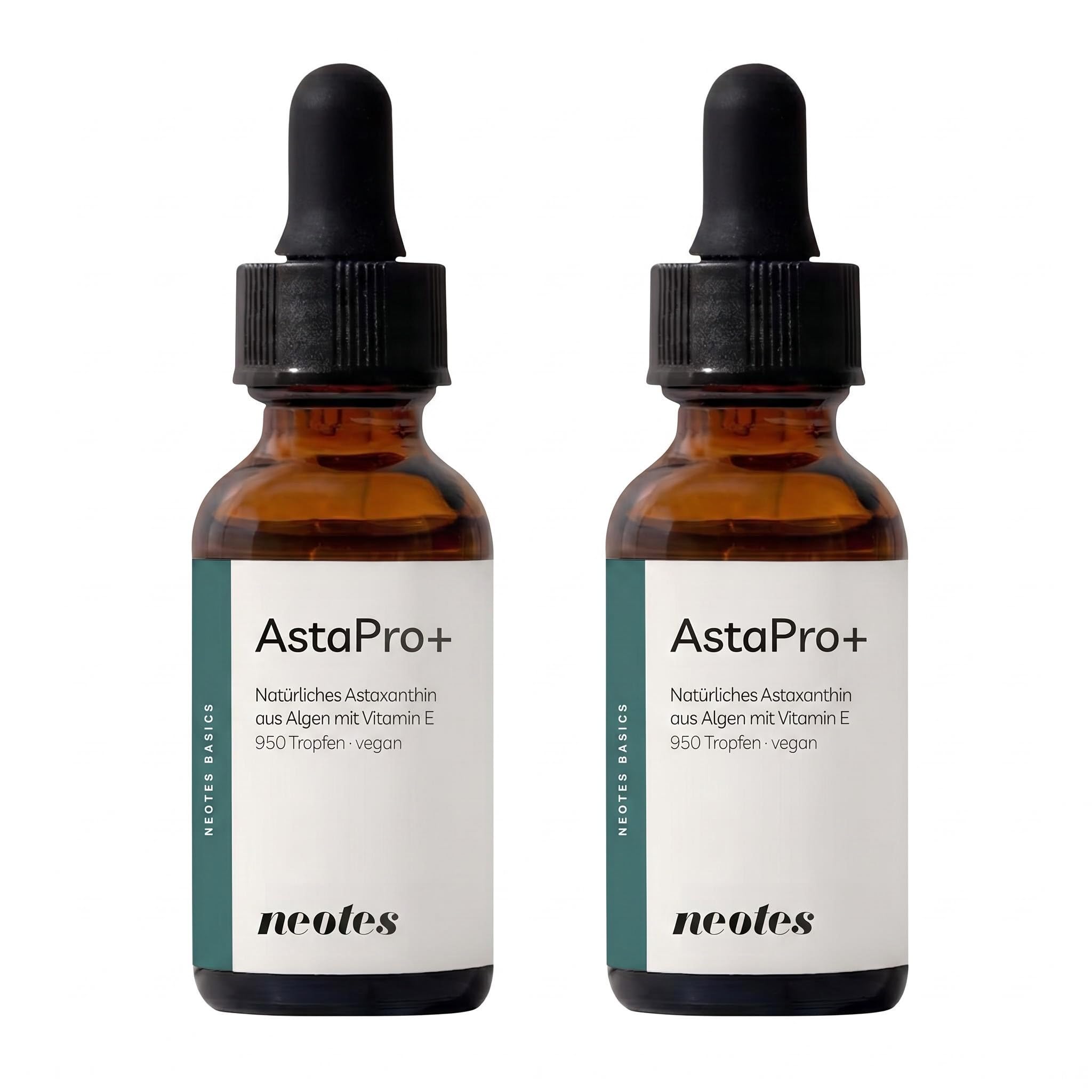 AstaPro+ hochdosiertes Astaxanthin Öl - 8 mg Astaxanthin + 8 mg Vitamin E pro Tag - 2x30ml für 94 Tage - 100% natürlicher Antioxidativer Zellschutz - Vegan & Ohne Zusätze Laborgeprüft