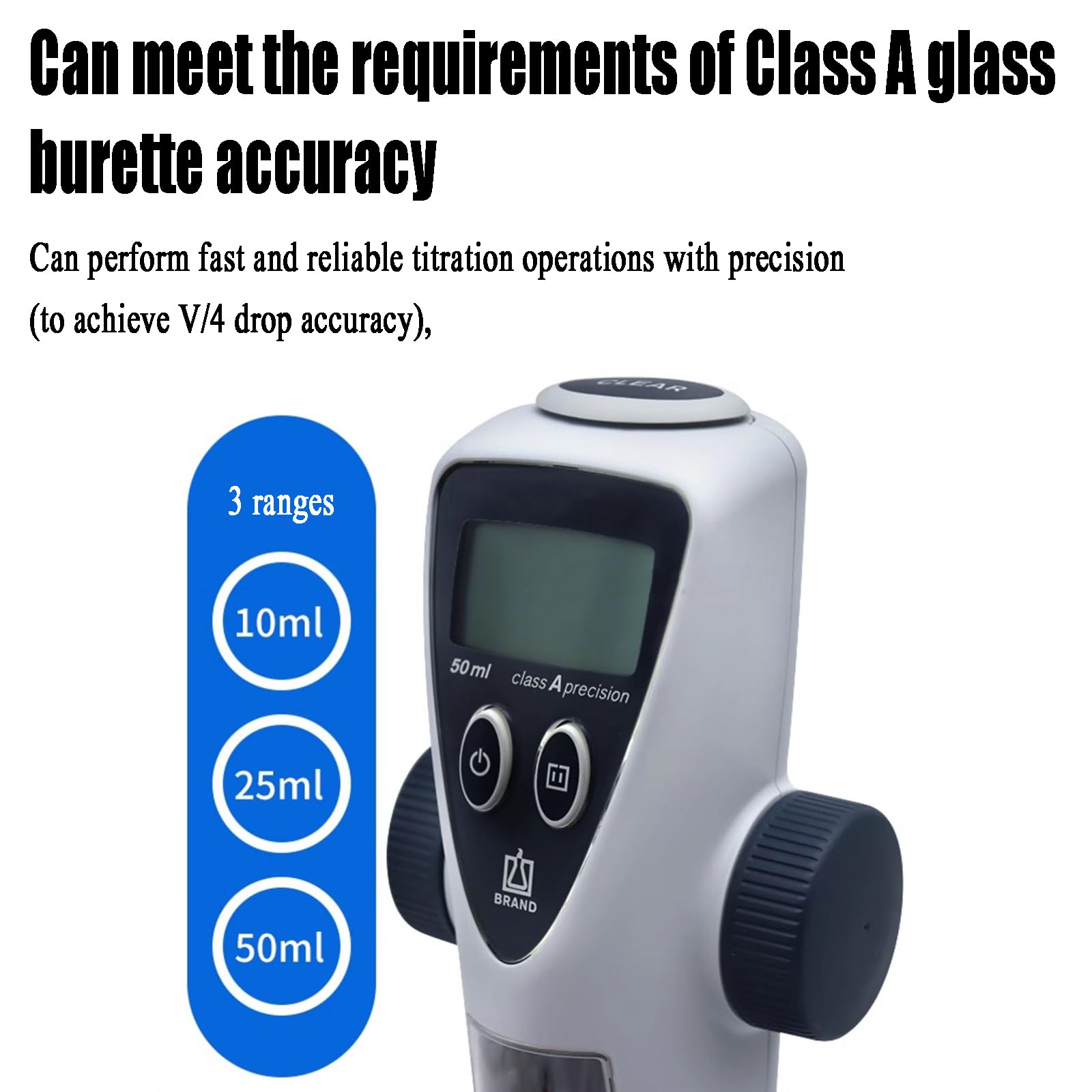 Dispensador cuantitativo ajustable para uso en laboratorio con alta precisión y ajuste decimal