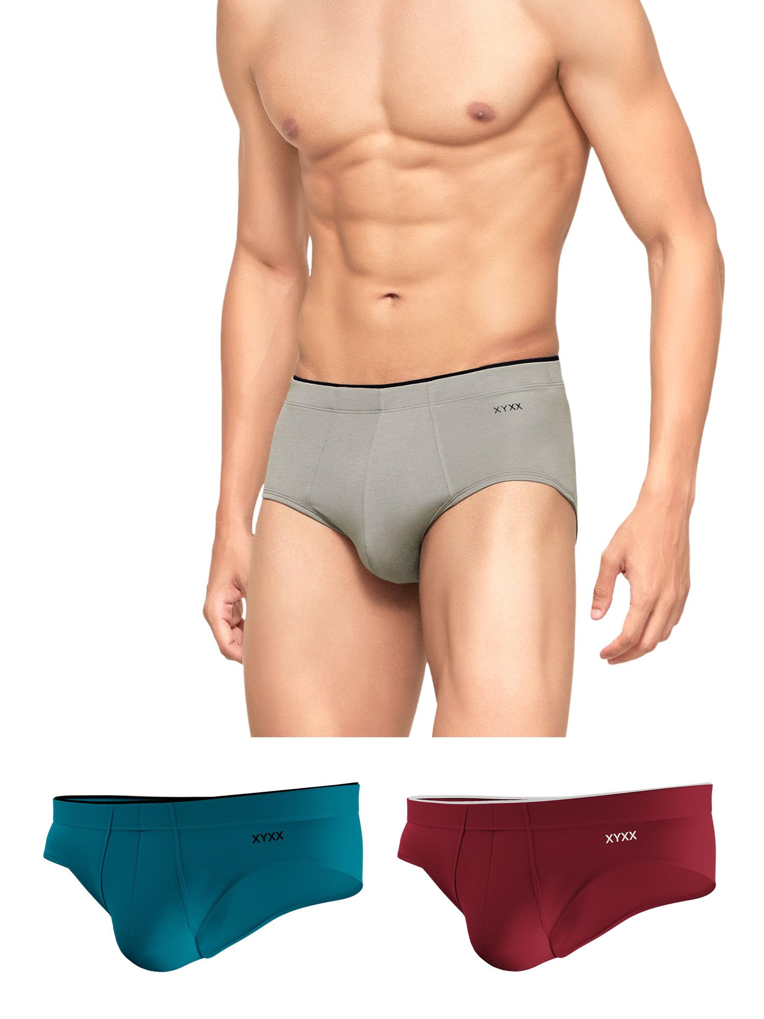 XYXX Men's Underwear Uno IntelliSoft Modal Brief, Pack of 3
