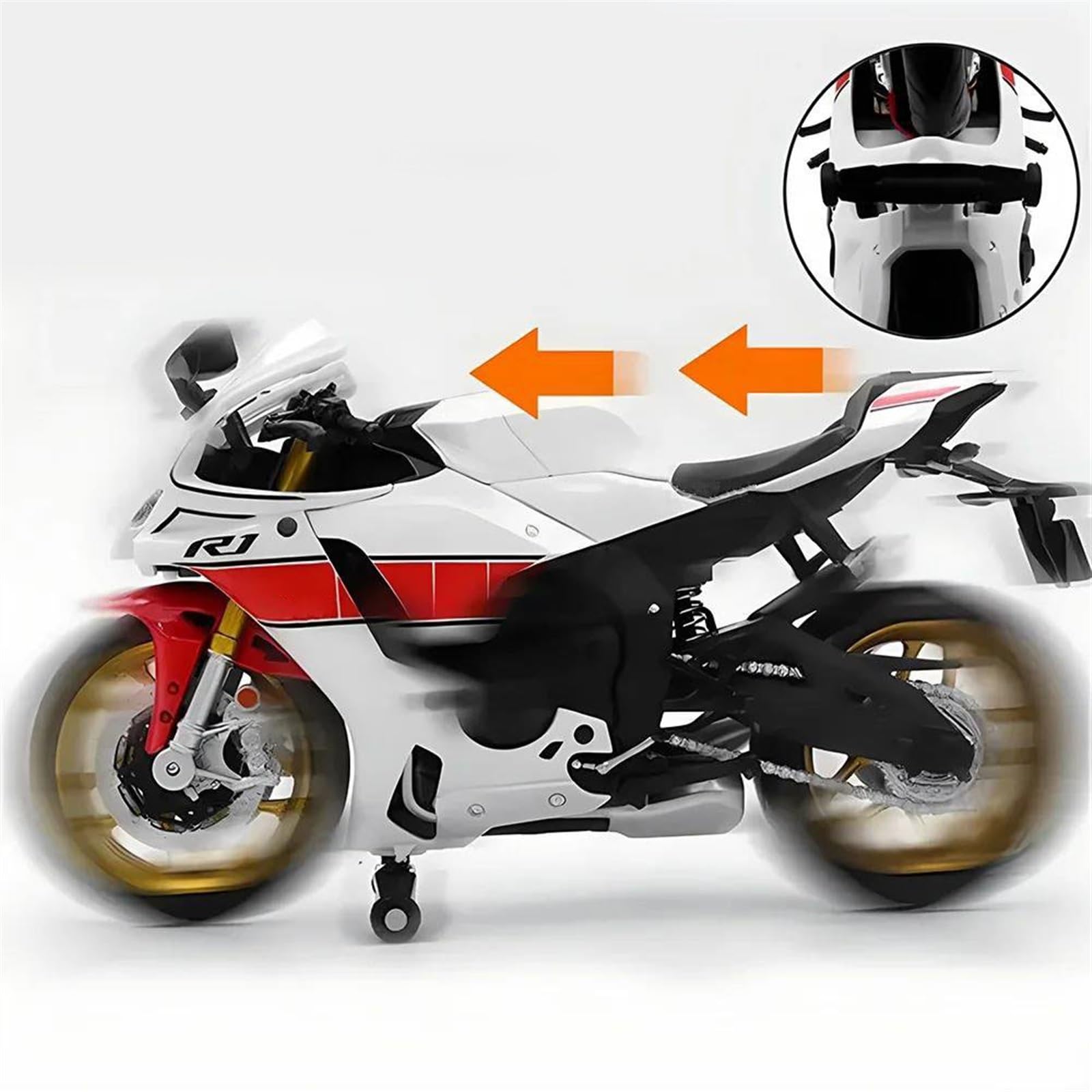 Modelo de Motocicleta 1:12 para Yamaha YZF R1M, Modelo De Motocicleta De Metal Fundido A Presión, Coleccionables De Motocicletas