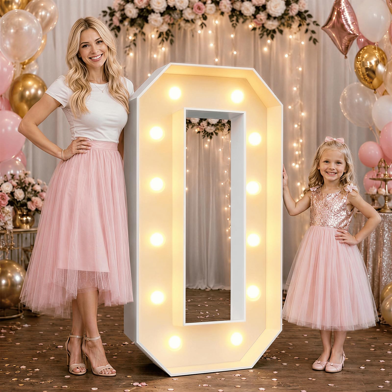 Large 4FT Marquee Light Up Numbers 0 for Party Decorations