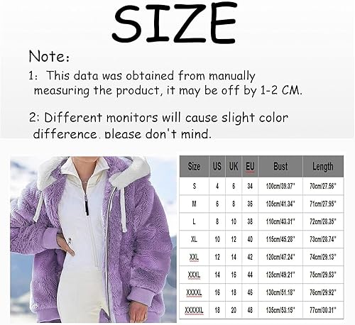 Miniatura 3 de ZEFOTIM Abrigos de invierno para mujer, chaqueta de forro polar, cálida, suave, para exteriores, con forro de sherpa, abrigo grueso con bolsillos