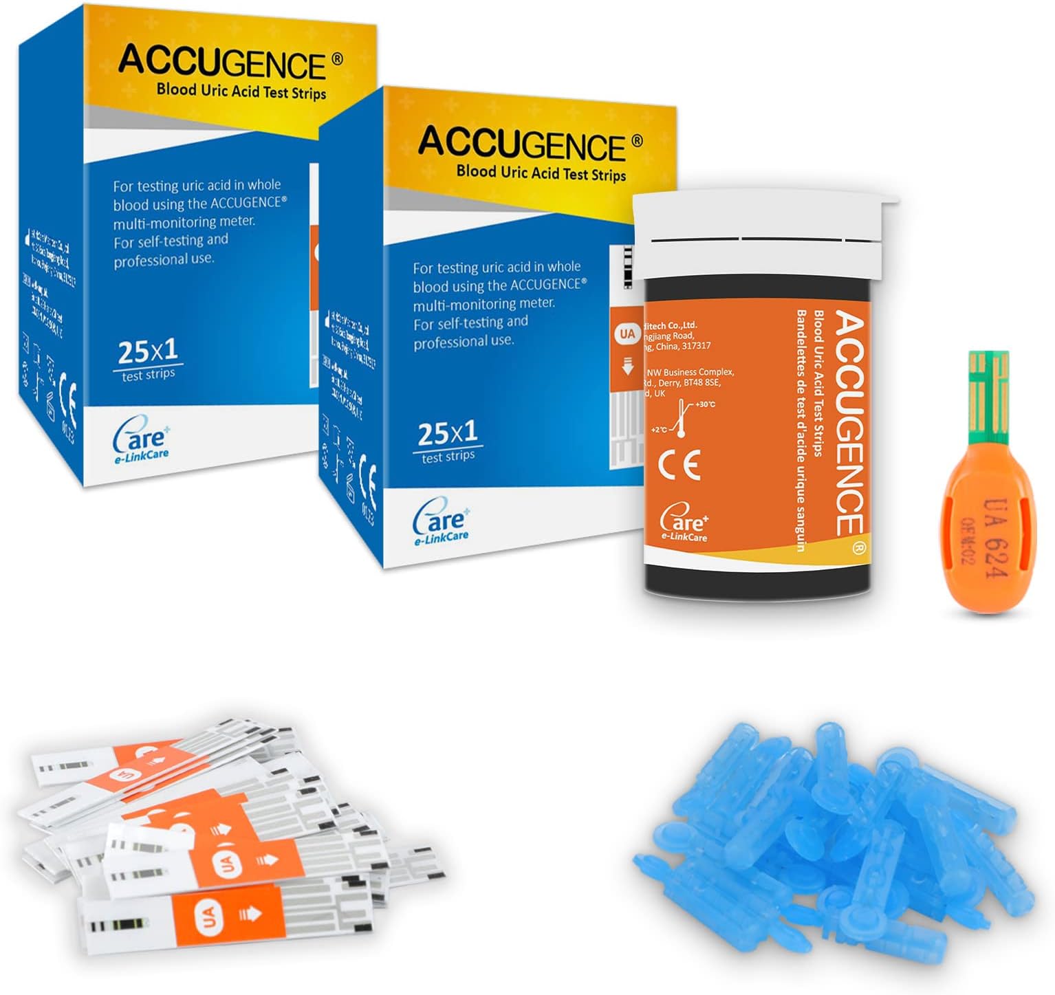 ACCUGENCE Uric Acid Test Strips 50pcs with 50 Lancets (Suitable for ACCUGENCE PM900 Meter)