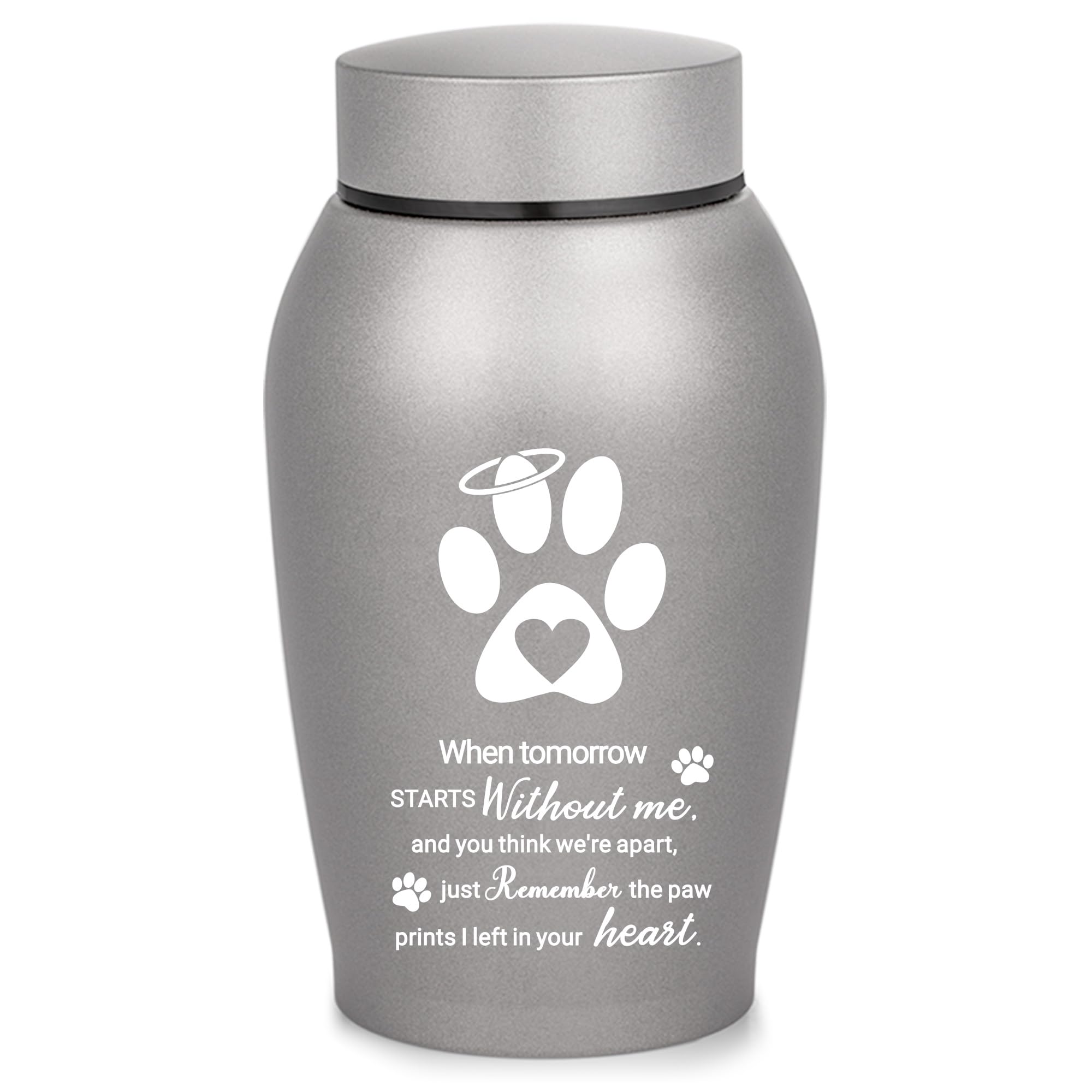 Pet Urns for Dogs Ashes - Paw Print Cremation Jewellery Grey Memorial Keepsake Urn, Remembrance for Pet Loss โ image 1