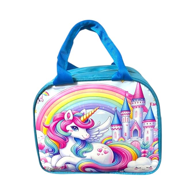 JIADA Insulated Lunch Bag for Kids for School Picnic Outdoor Unicorn Print