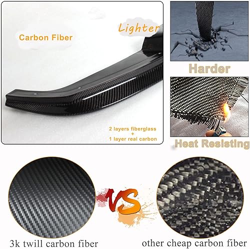 Miniatura 4 de MCARCAR KIT Borde de parachoques delantero de fibra de carbono para BMW Serie 3 F30 M Sport Sedan 2012-2018 320i 325i 328i 330i 335i 340i M-tech