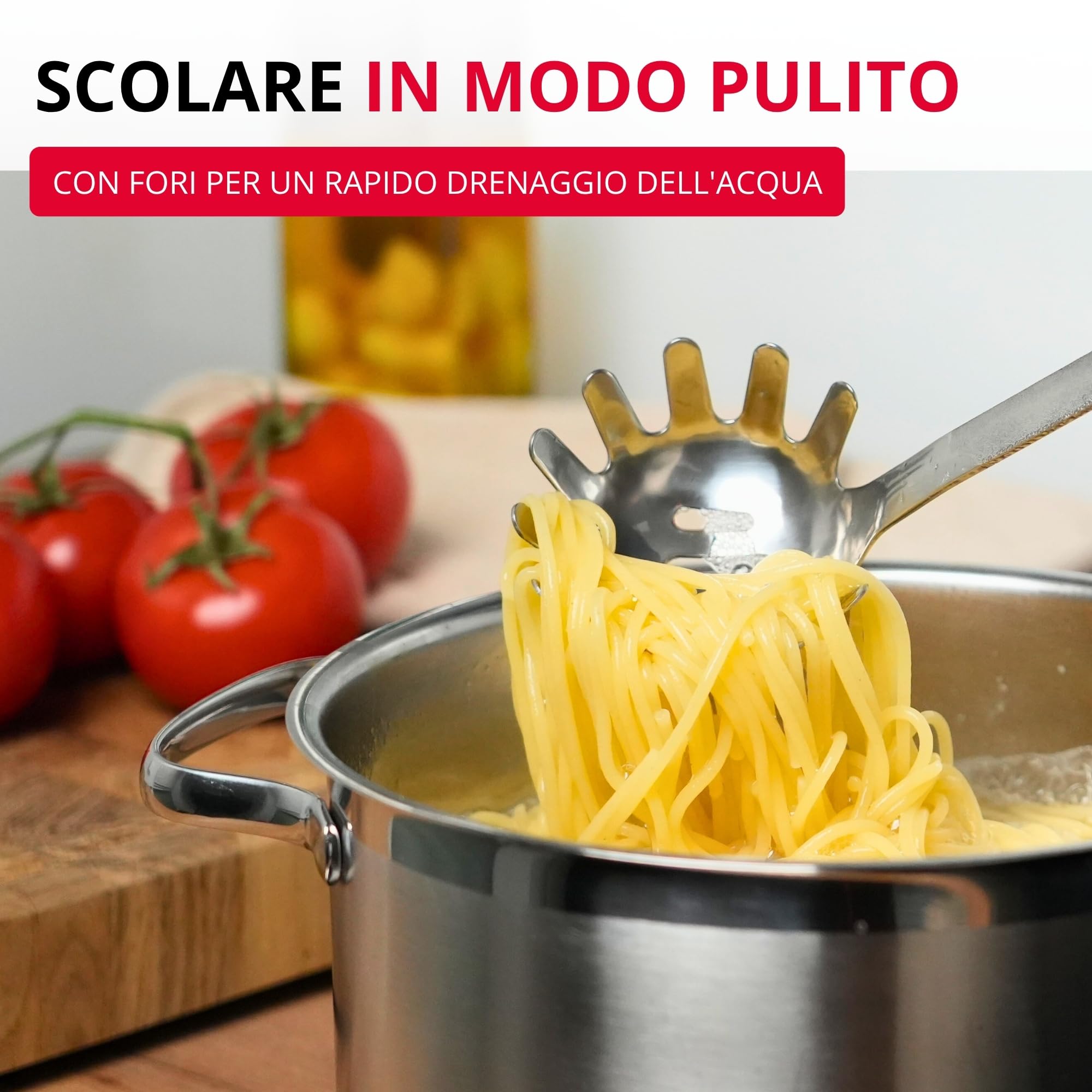 Westmark Cucchiaio per spaghetti, 32,5 cm, in acciaio inox, Glory, argento, 18552270