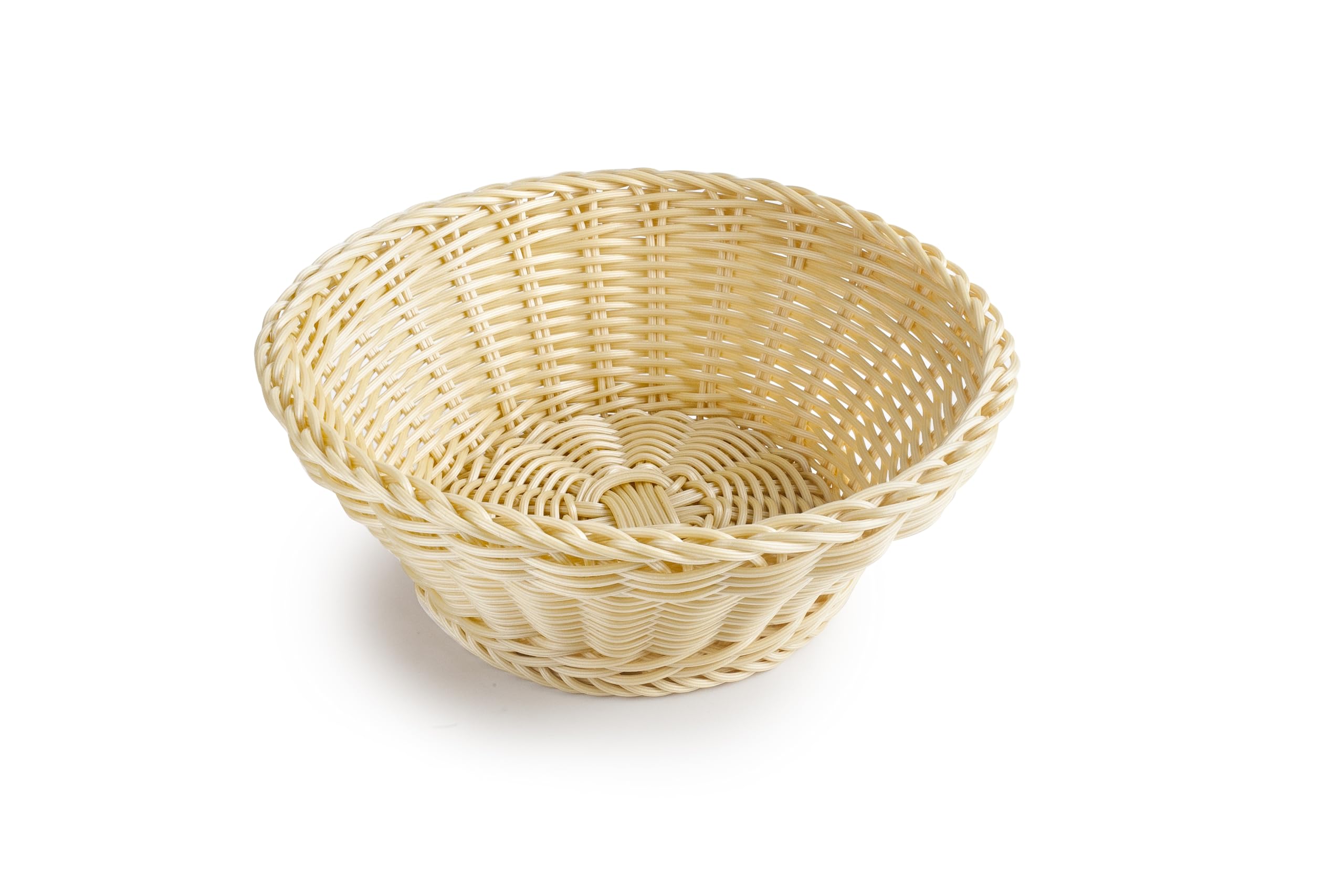 IBILI - Bread Bin Polyratan Herringbone Gold Round.25X8.5cm