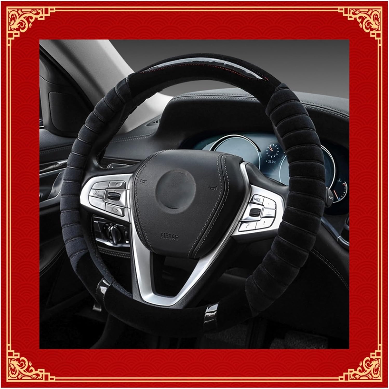 Car Steering Wheel Cover for Car Steering Wheel Cover Plush Car Interior Decoration Comfortable Hand Feeling Durable (Color : 3#)