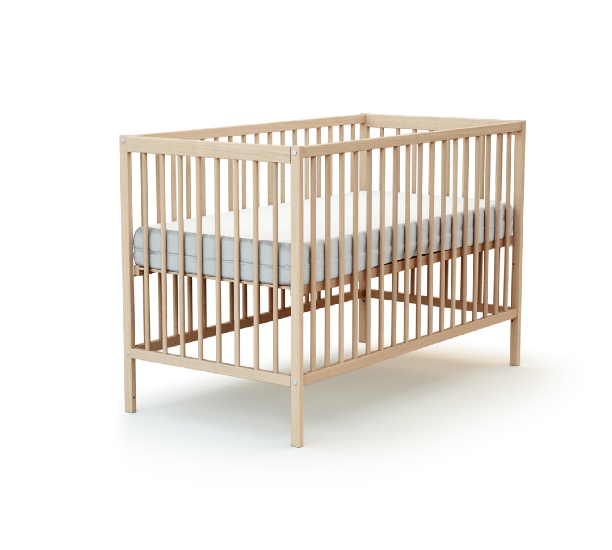 AT4 - Babybett Essentiel Buche roh – Lattenrost verstellbar in 3 Höhen