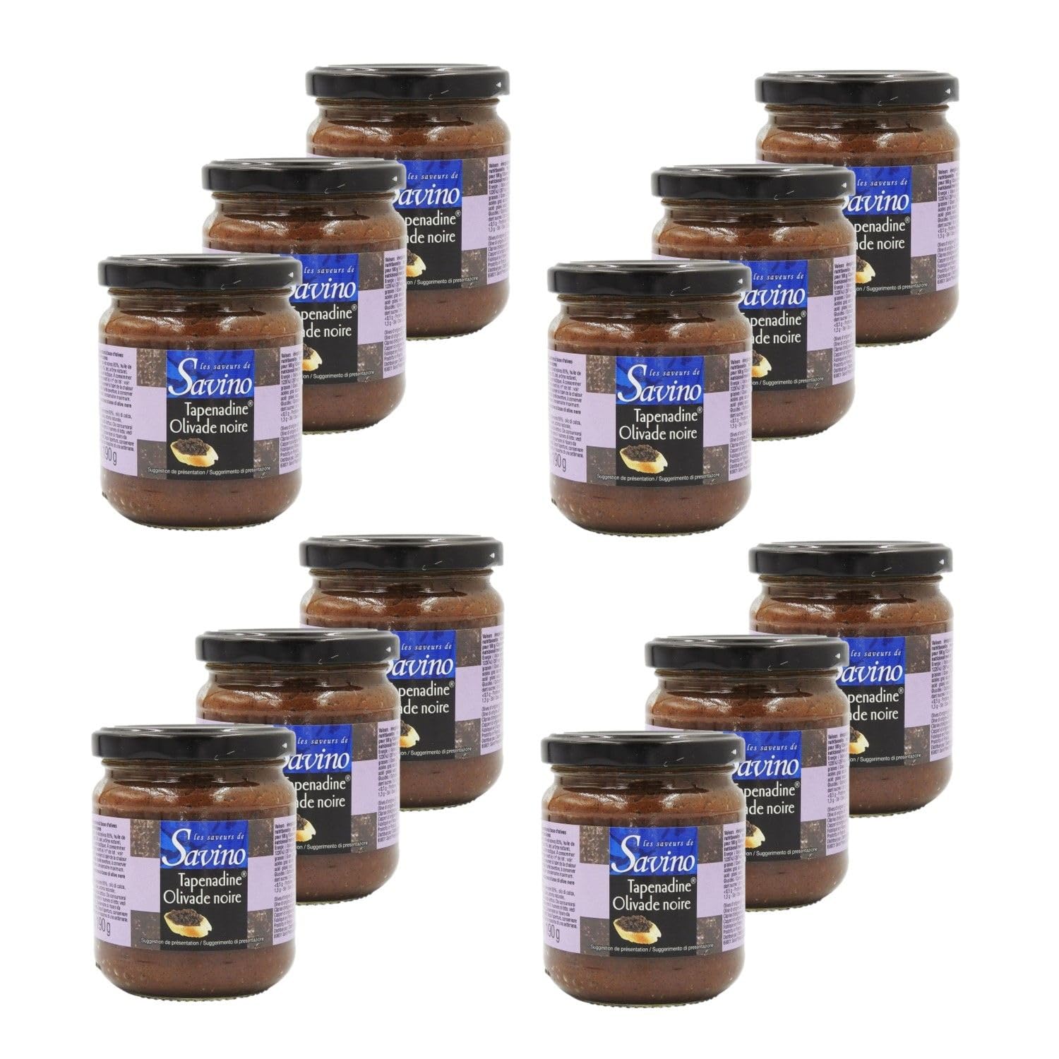 Lot 12x Tapenadine noire - Pot 190g